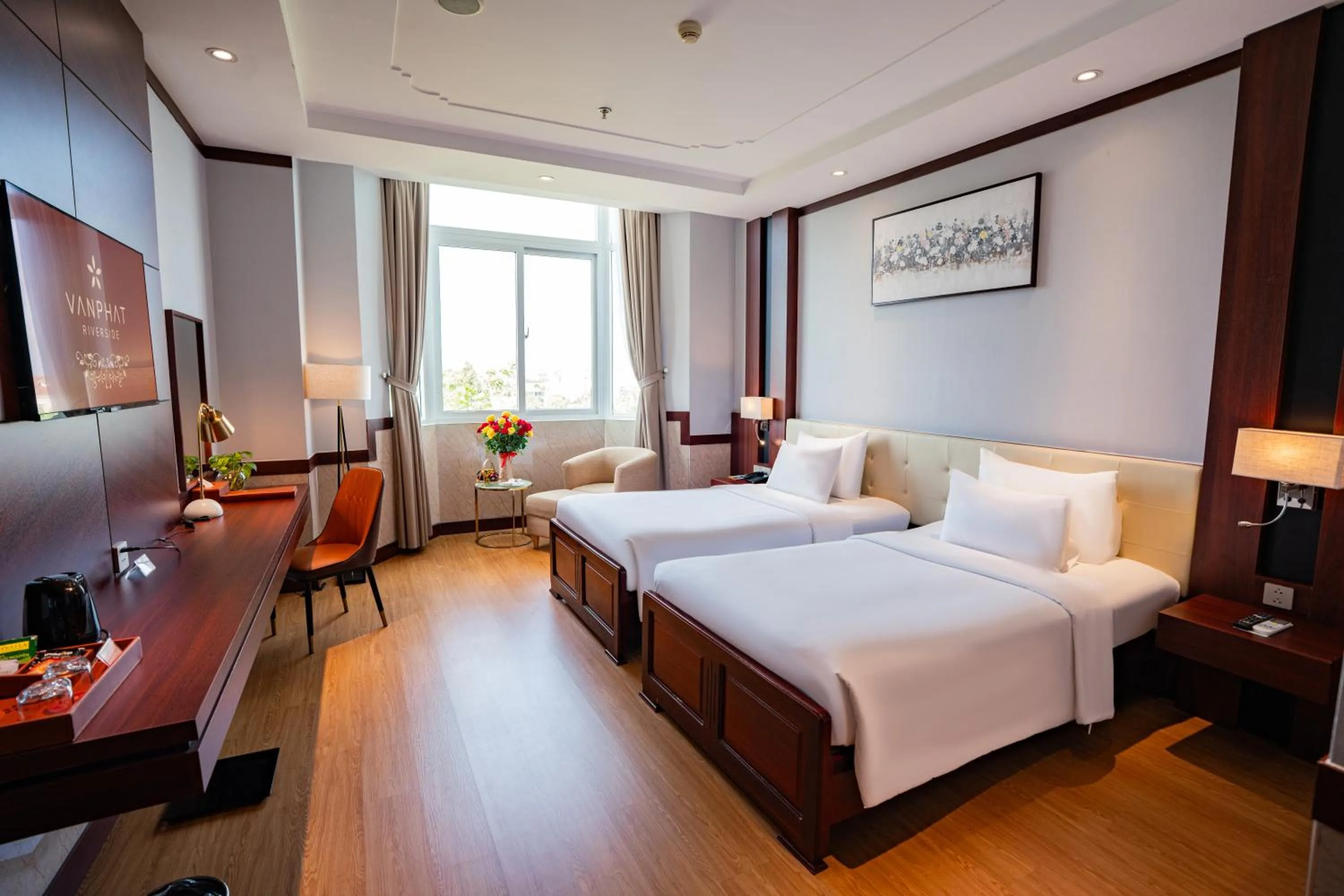 Superior Twin Room with City View in Van Phat Riverside Hotel