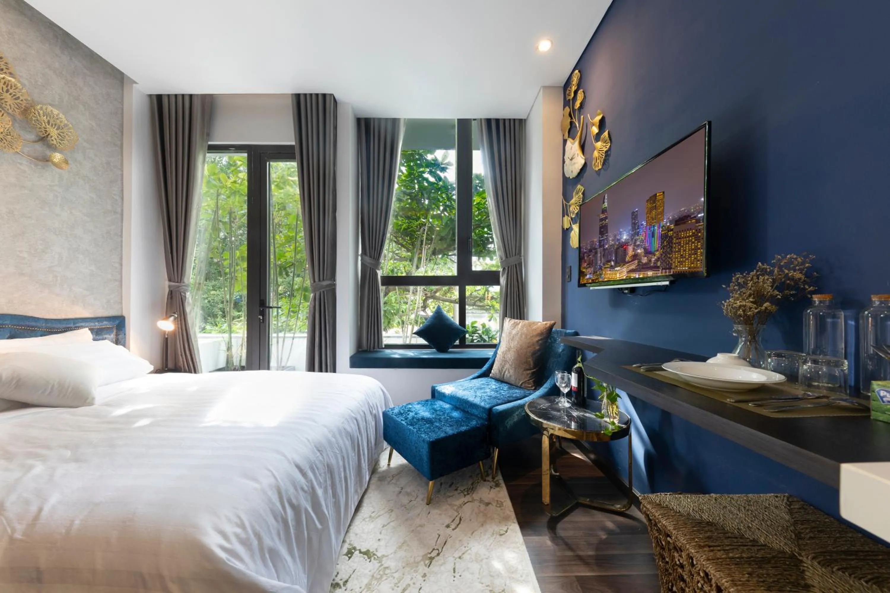 Studio with Balcony and City View in KunKin Luxury Hotel & Apartment