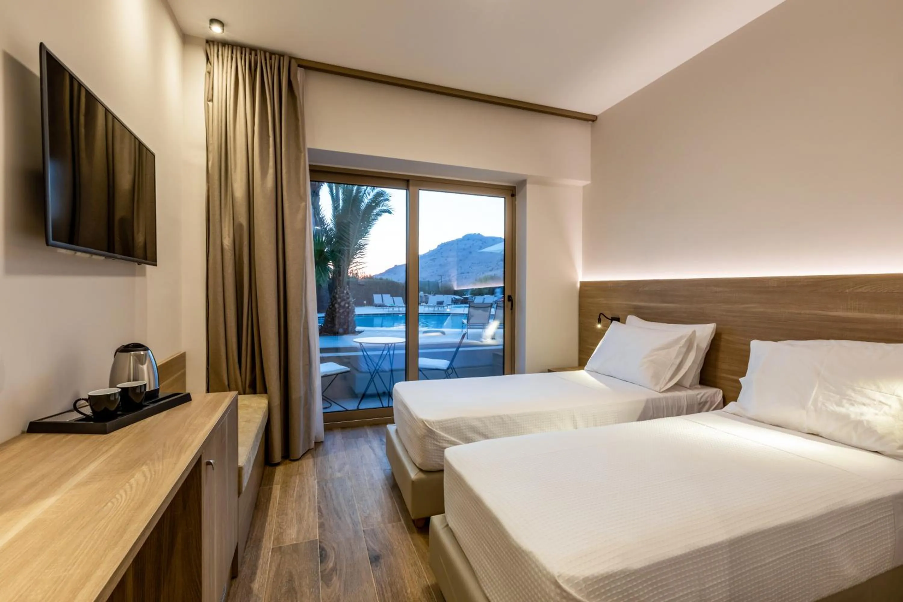 Double or Twin Room with Balcony in White Olive Premium Lindos