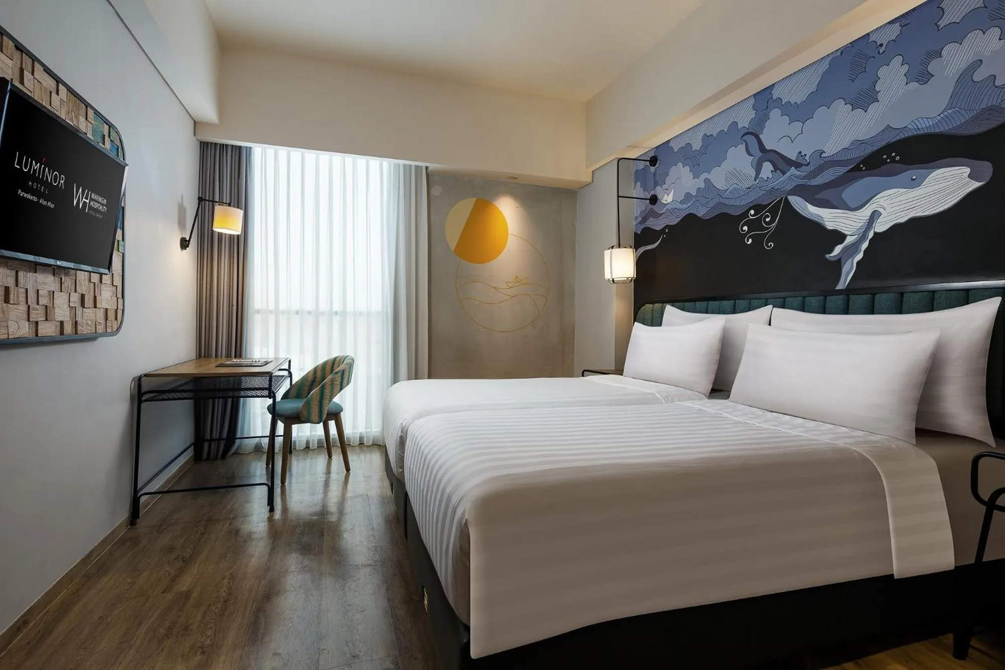 Deluxe Twin Room in Luminor Hotel Purwokerto By WH