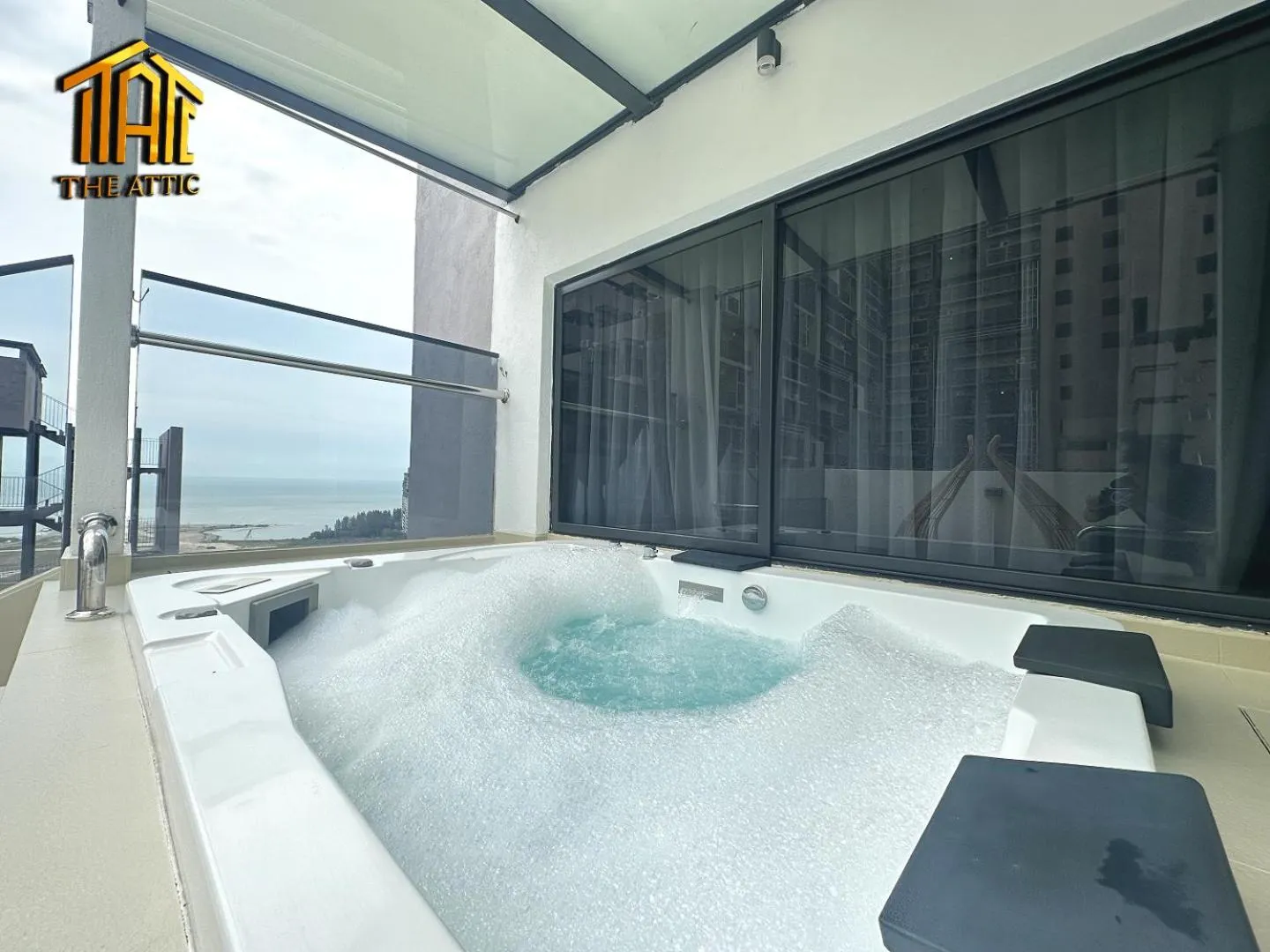 Suite with Private Pool (Partial Sea View) in Attic Home Melaka Imperio Residence & Jonker