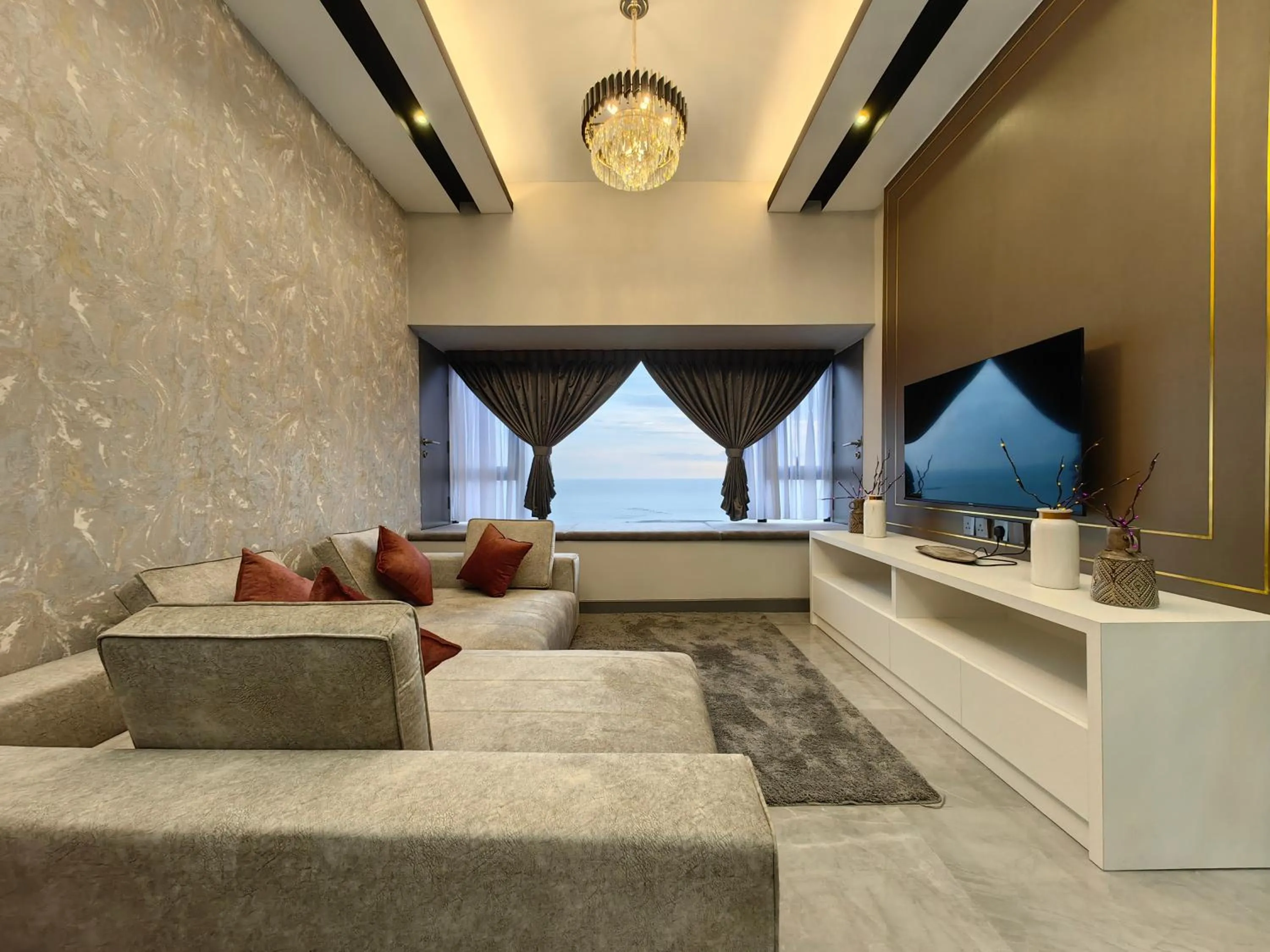 Two Bedroom Deluxe Family Suite (Private Bathtub & Seaview) in Attic Home Melaka Imperio Residence & Jonker