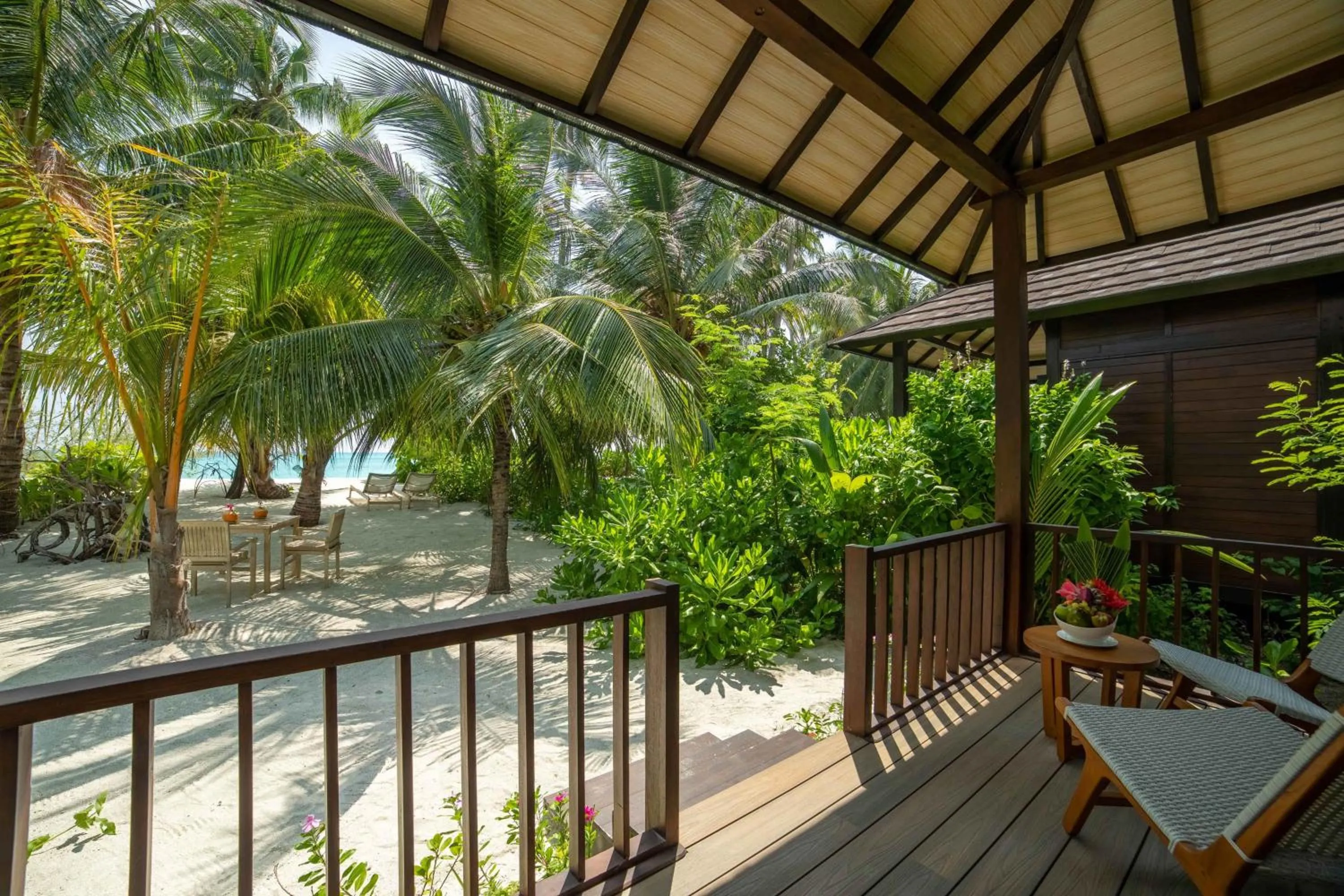 Deluxe Beach Villa - single occupancy in Fiyavalhu Resort Maldives