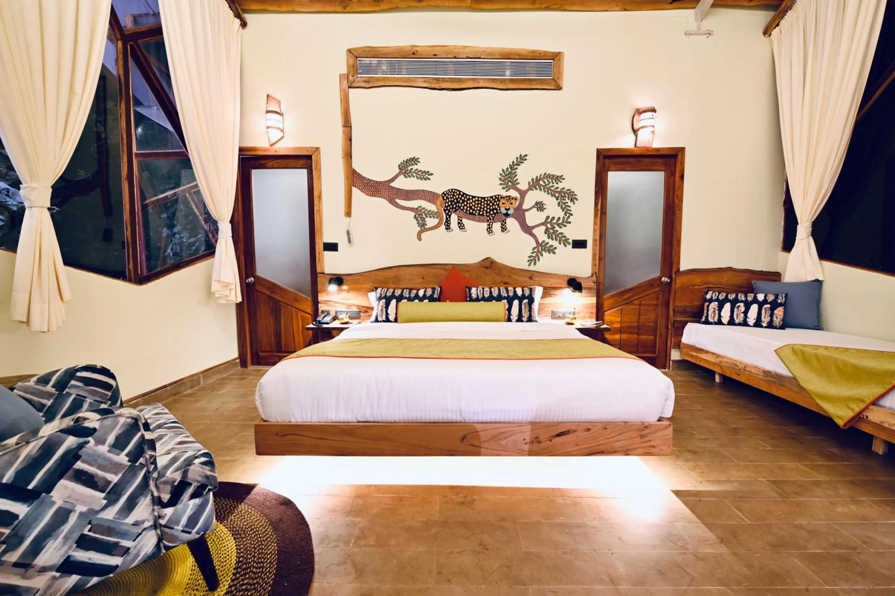 Deluxe Double or Twin Room with Garden View in Kanha Jungle Camp
