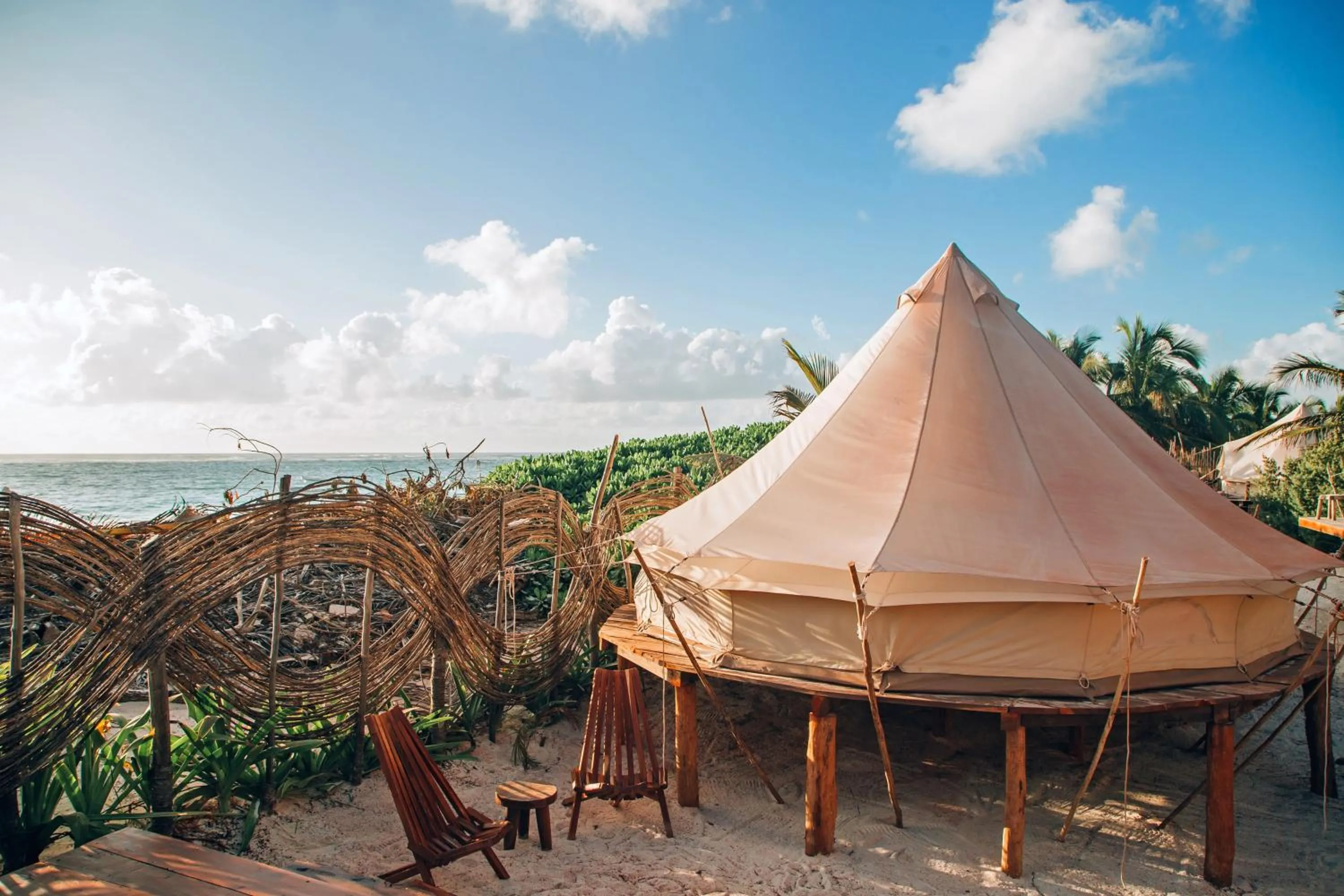 Oceanfront Platform Tent in Glamp Ikal Tulum