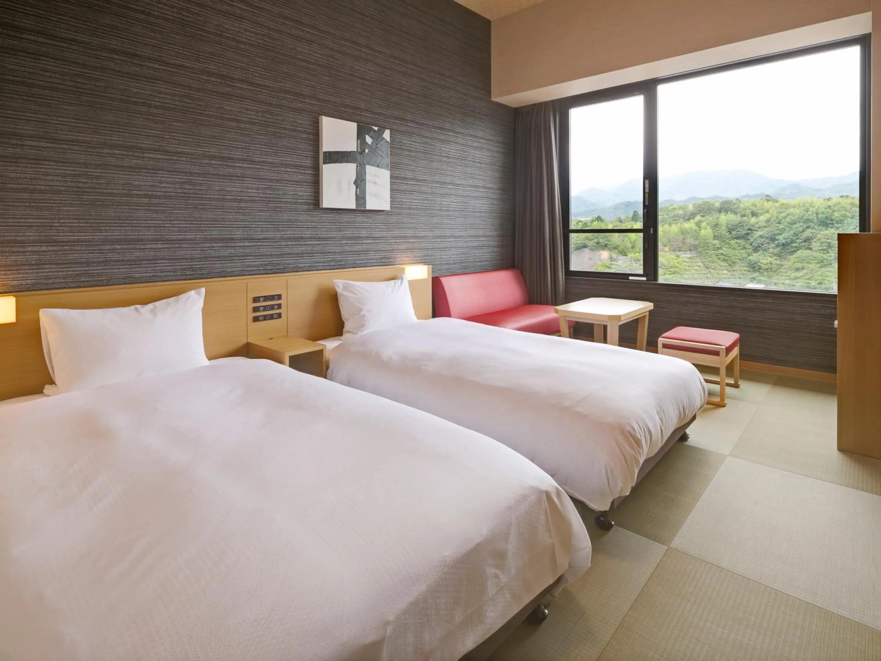 Twin Room with Mountain View in Grandvrio Hotel Miyajima Wakura - ROUTE INN HOTELS -