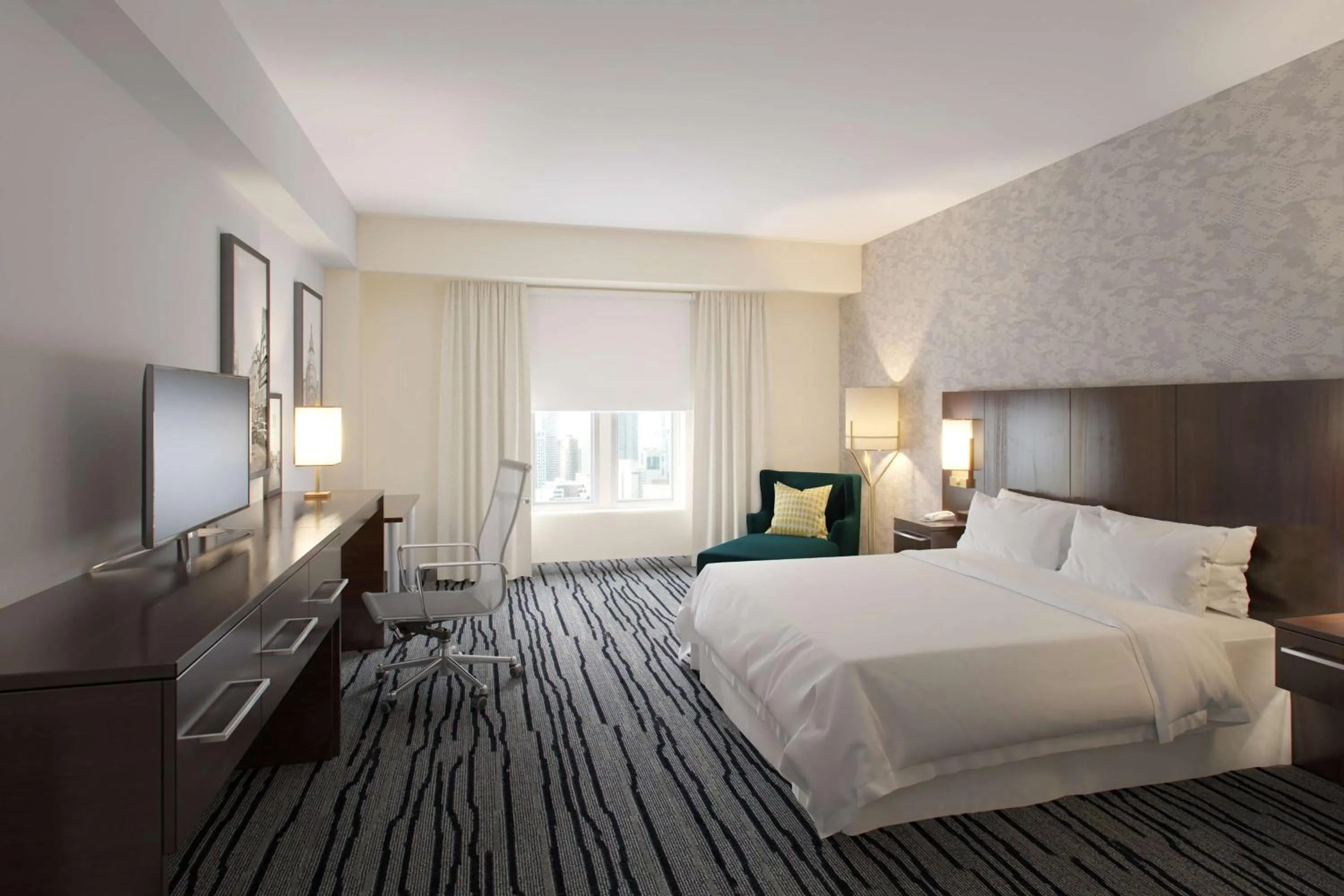 Heritage King Room with Mobility Accessible Tub in The Mosey Buffalo Williamsville Tapestry Collection Hilton