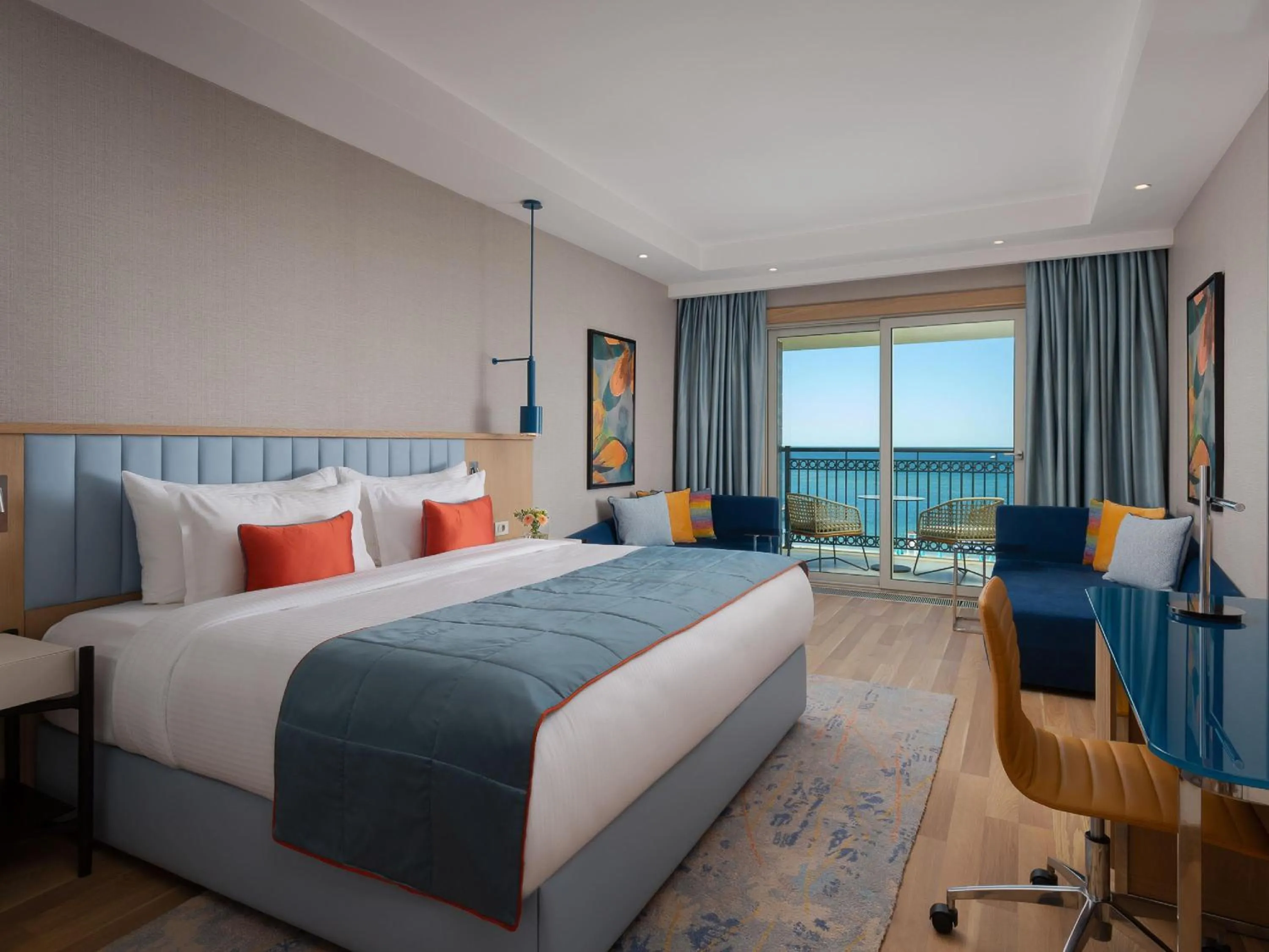 Deluxe King Room with Sea View in Rixos Water World Aktau - Theme Park Free Access