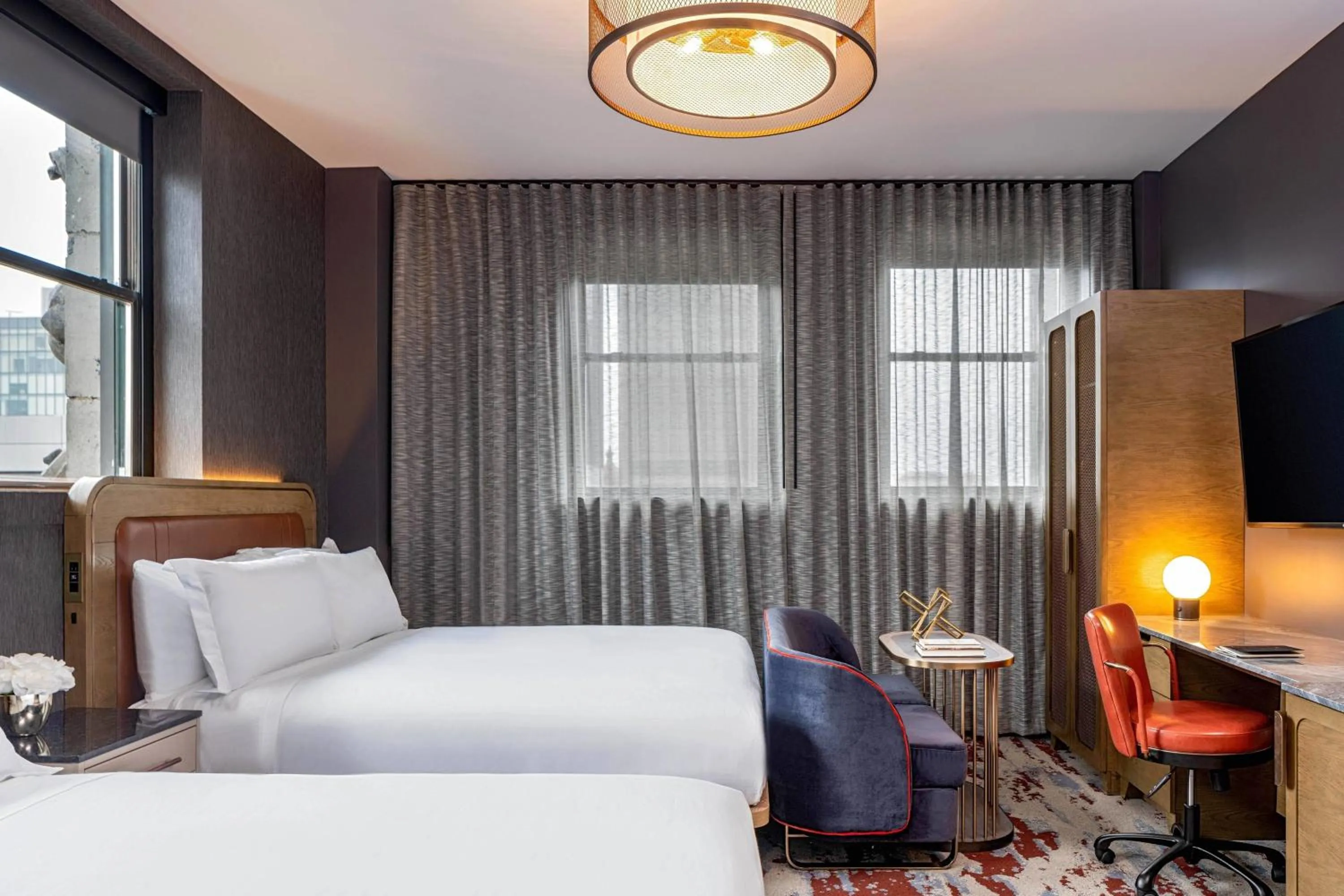 Guest room, 2 Queen, Corner room in The Industrialist Hotel, Pittsburgh, Autograph Collection