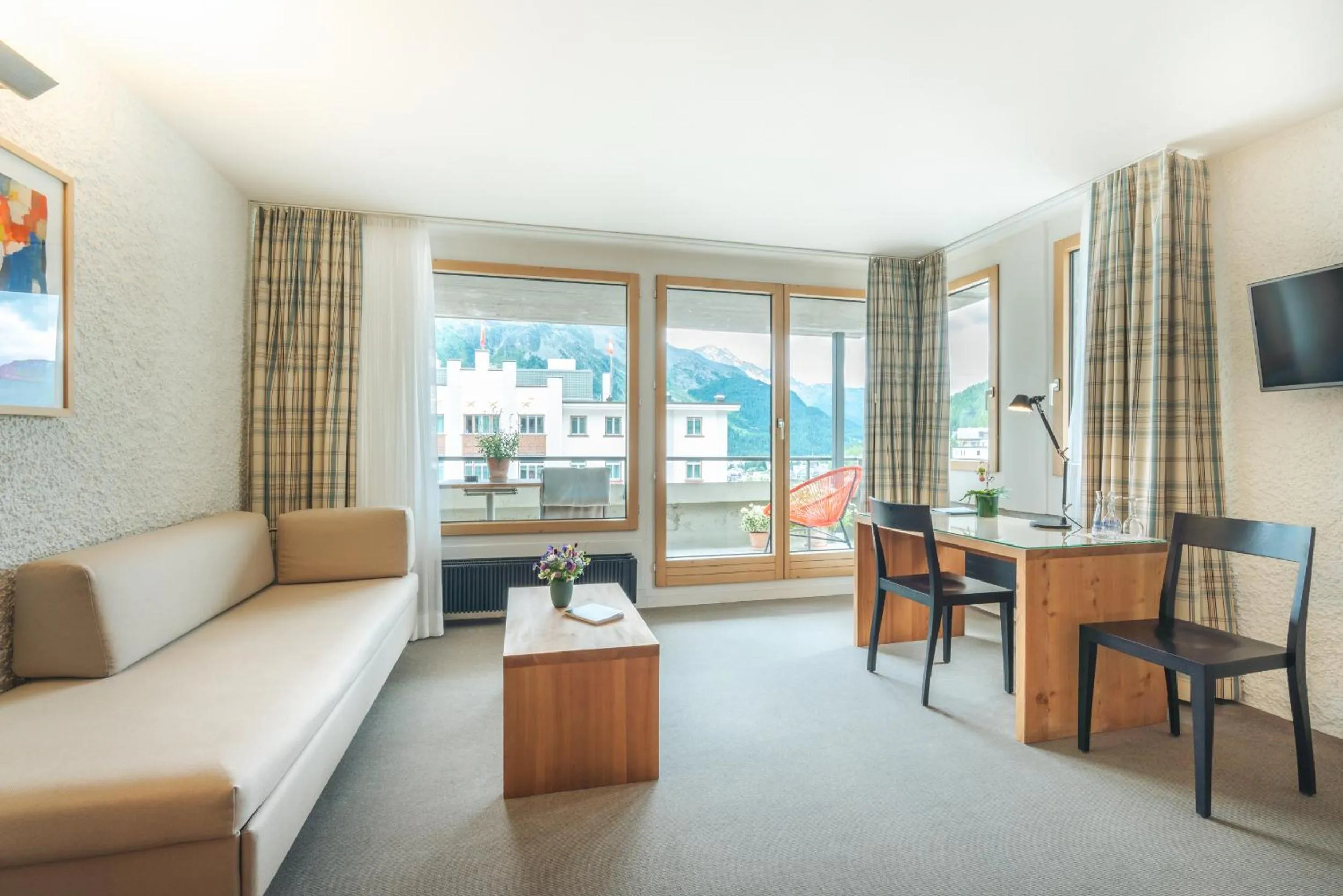 Large Room Balcony in Hauser Hotel St. Moritz