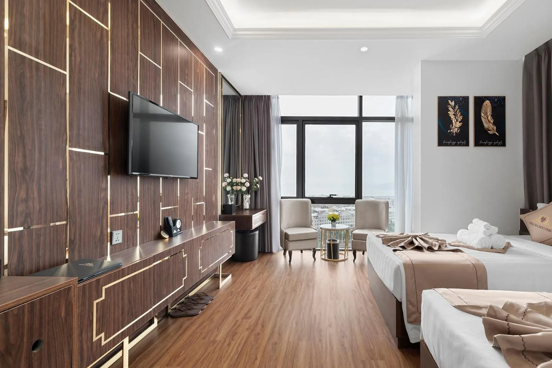 Deluxe Twin Room with Sea View in Thai Ha Boutique Hotel