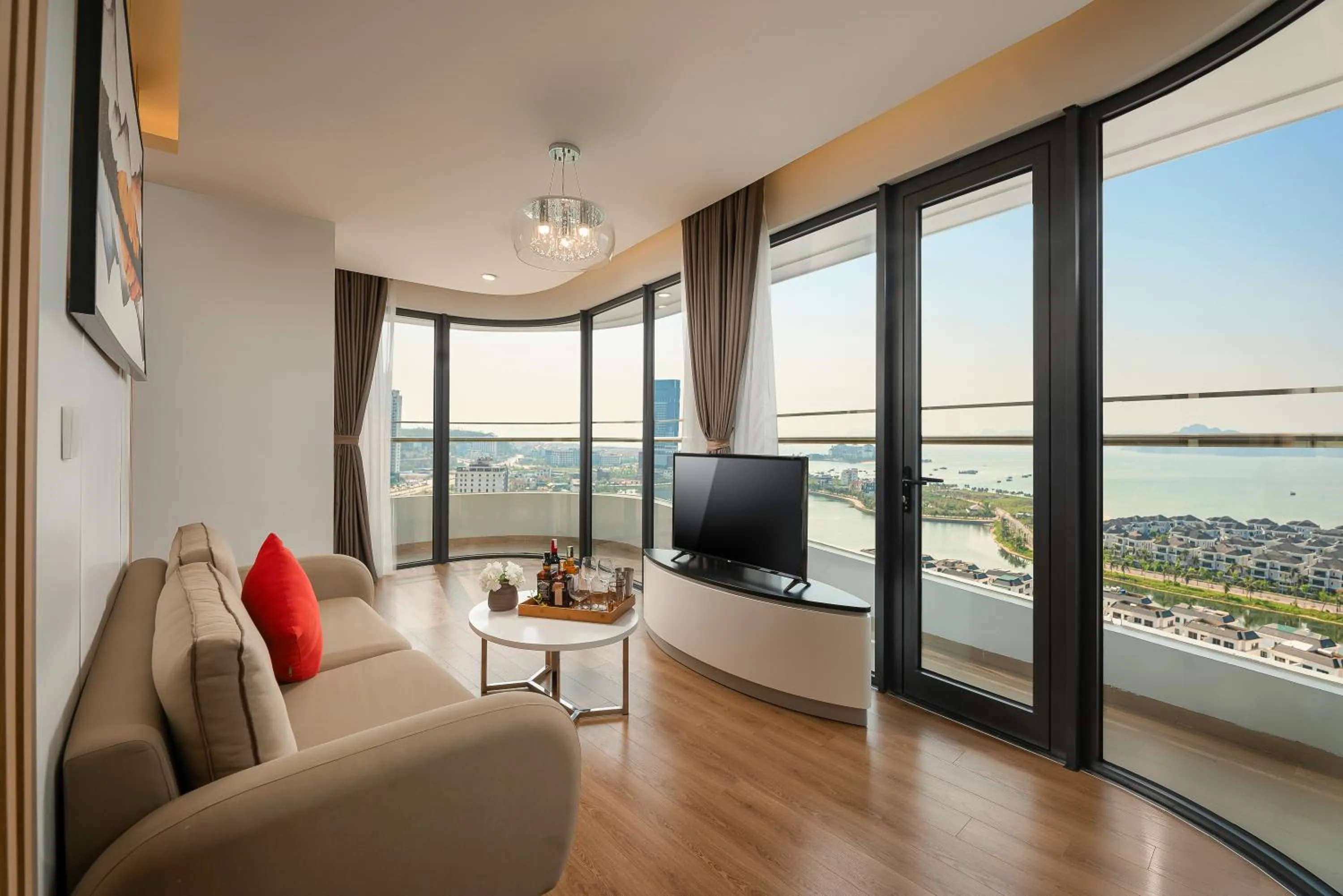 Suite King Bed Ocean View With Balcony in DeLaSea Ha Long Hotel - Modern Bayview Escape