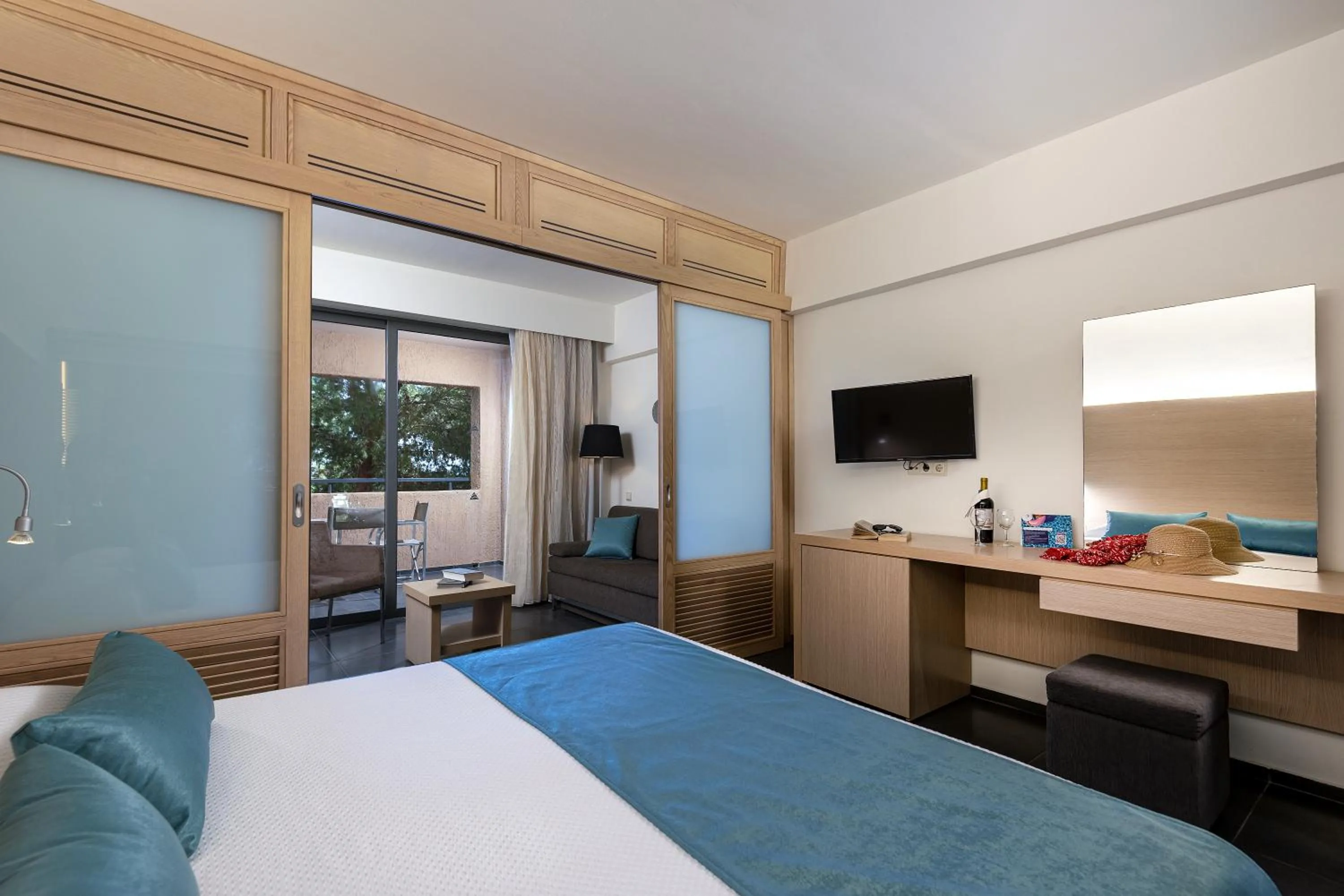 Superior Family Room Sliding Door Inland View in Atlantica Mikri Poli Kos