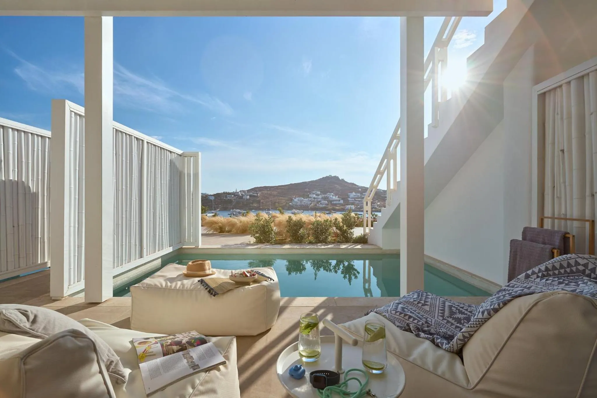 Design Room Sea View with Chill Out Pool in Once in Mykonos - Designed for Adults