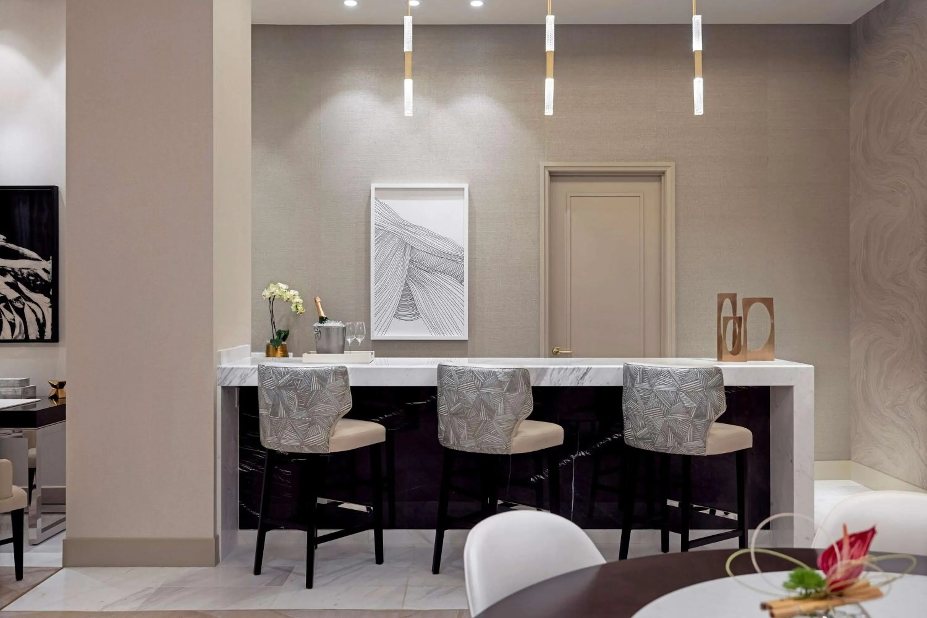 Three-Bedroom Entertainment Suite with Strip View in Crockfords Las Vegas, LXR Hotels & Resorts at Resorts World