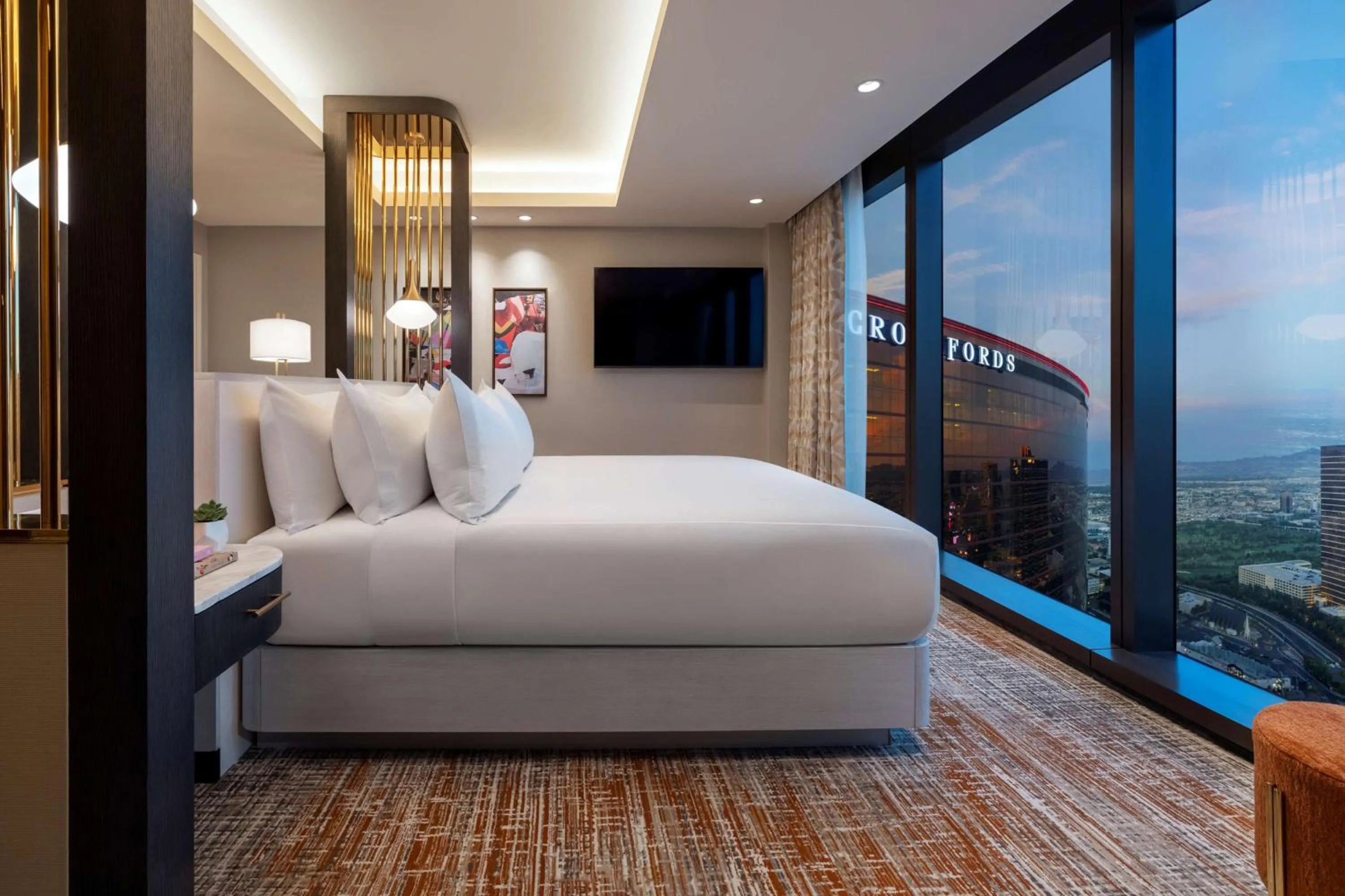 Crockfords West Entertainment King Suite with City View in Crockfords Las Vegas, LXR Hotels & Resorts at Resorts World