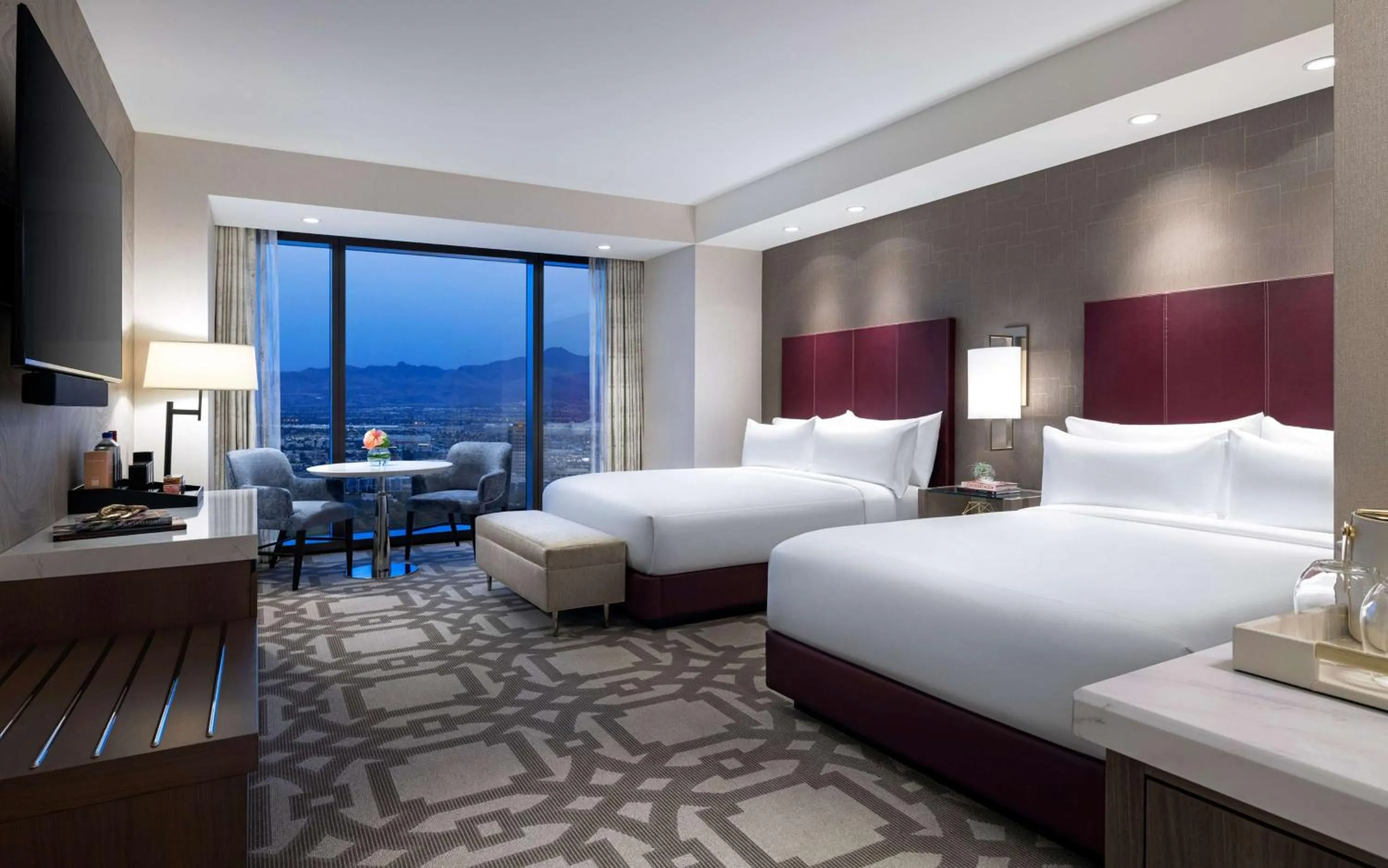 Superior Queen Room with Two Queen Beds and City View - Hearing Accessible in Crockfords Las Vegas, LXR Hotels & Resorts at Resorts World