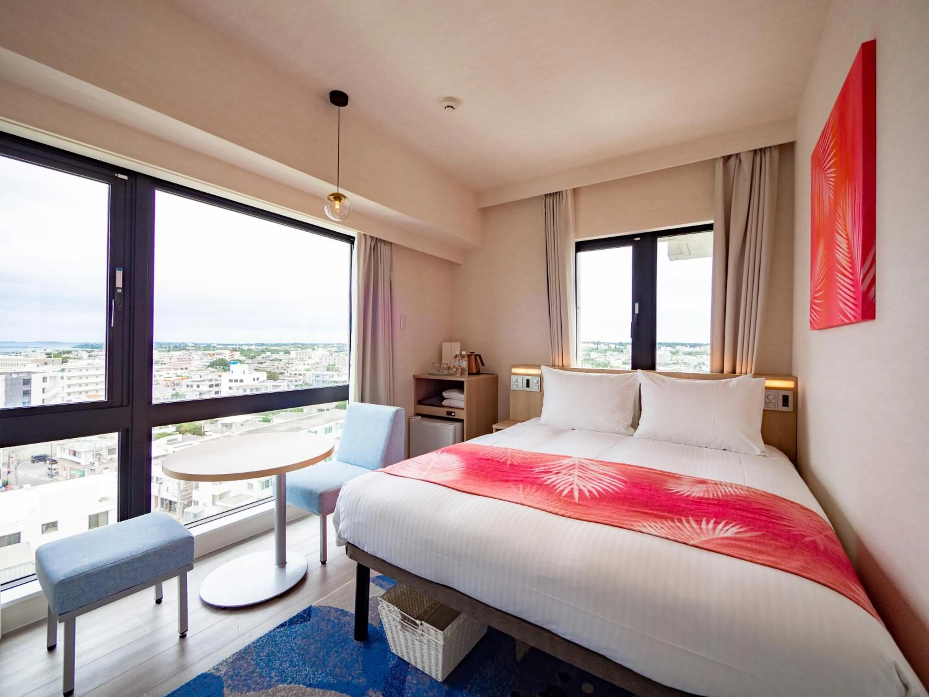 Corner Double Room in Tabino Hotel lit Miyakojima