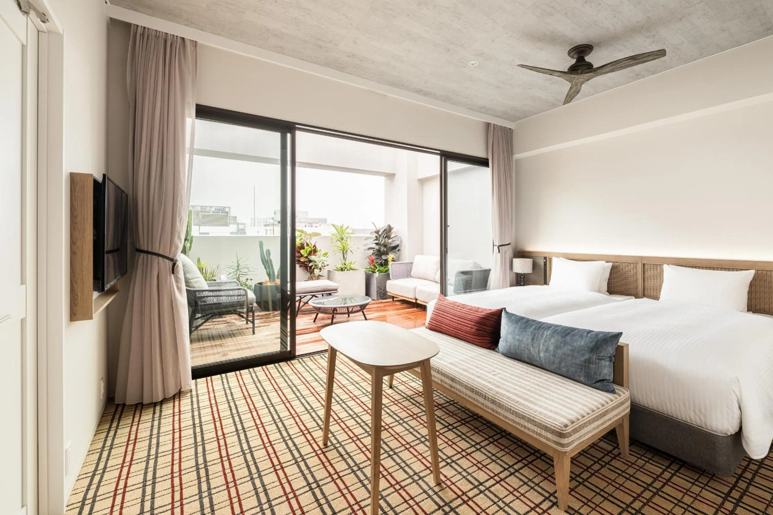 Executive Terrace Room Twin with Terrace and Open Air Bath in Nest Hotel Naha Kumoji