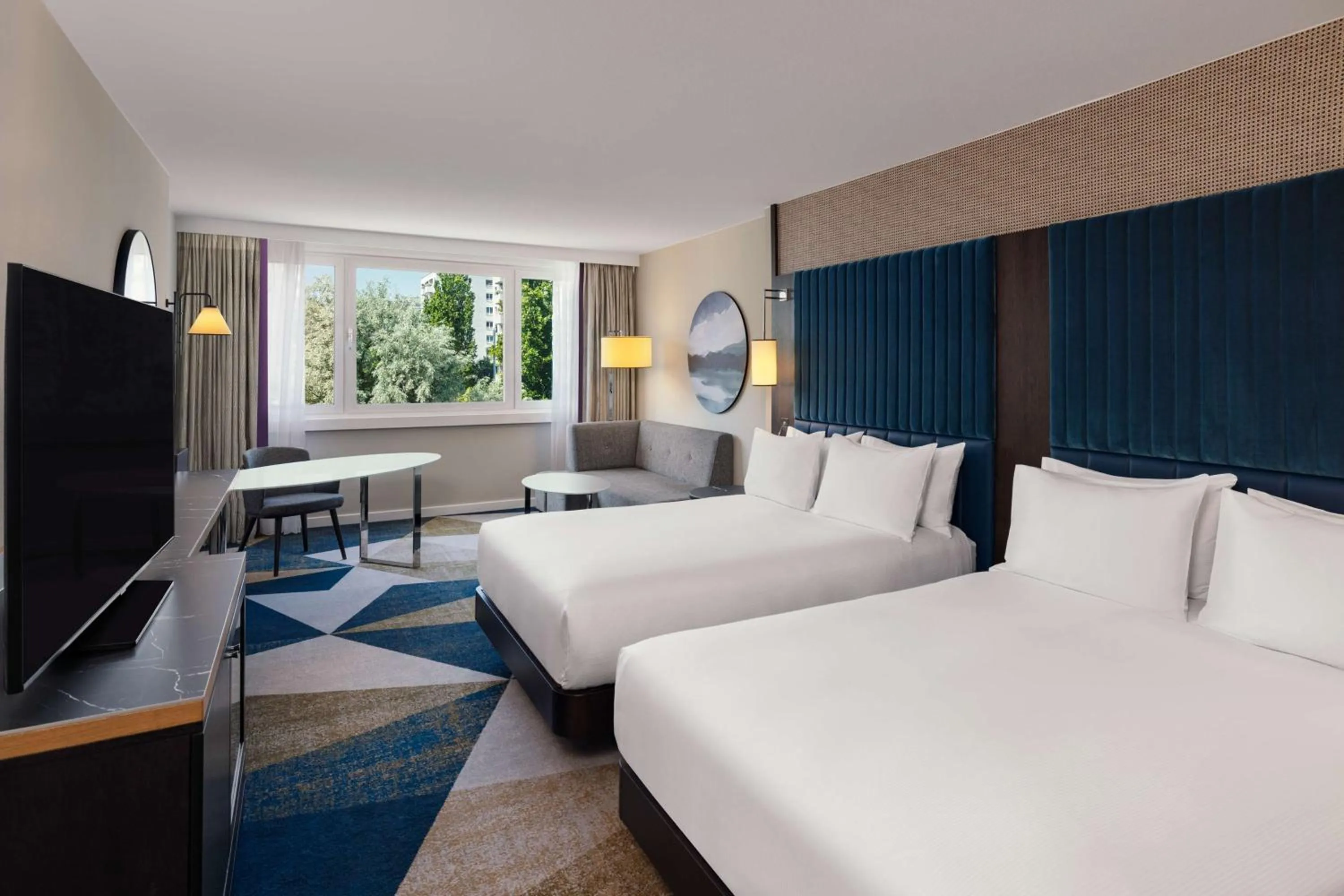 Family Connecting Queen Room with Four Queen Beds - single occupancy in Hilton Vienna Waterfront