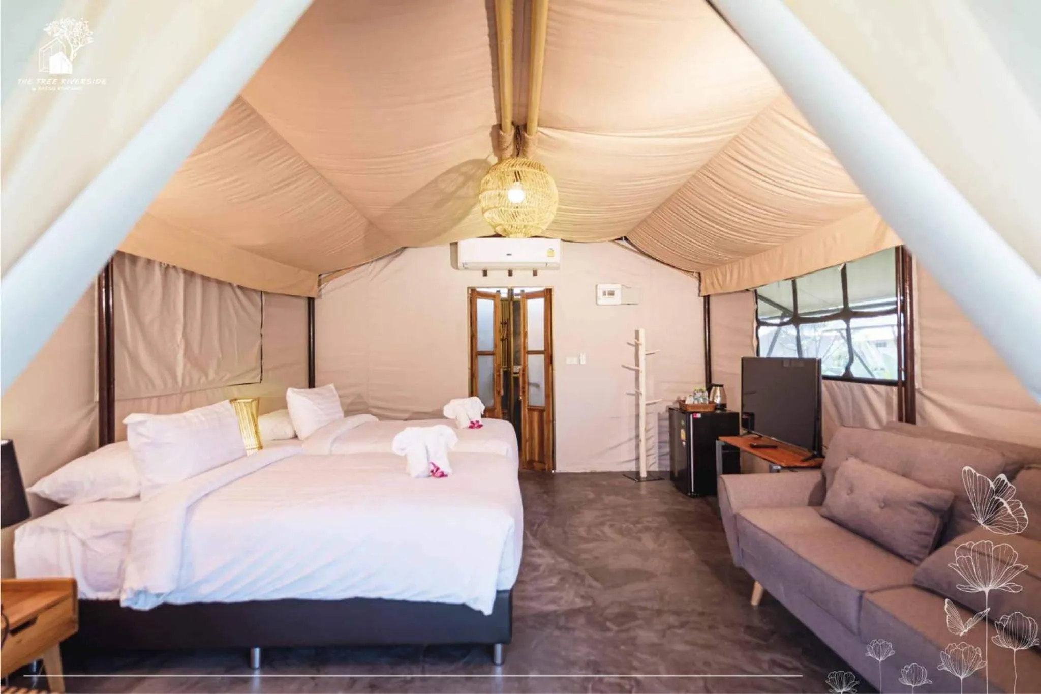 Tent Twin Bed  in The Tree Riverside Resort Kaeng Krachan