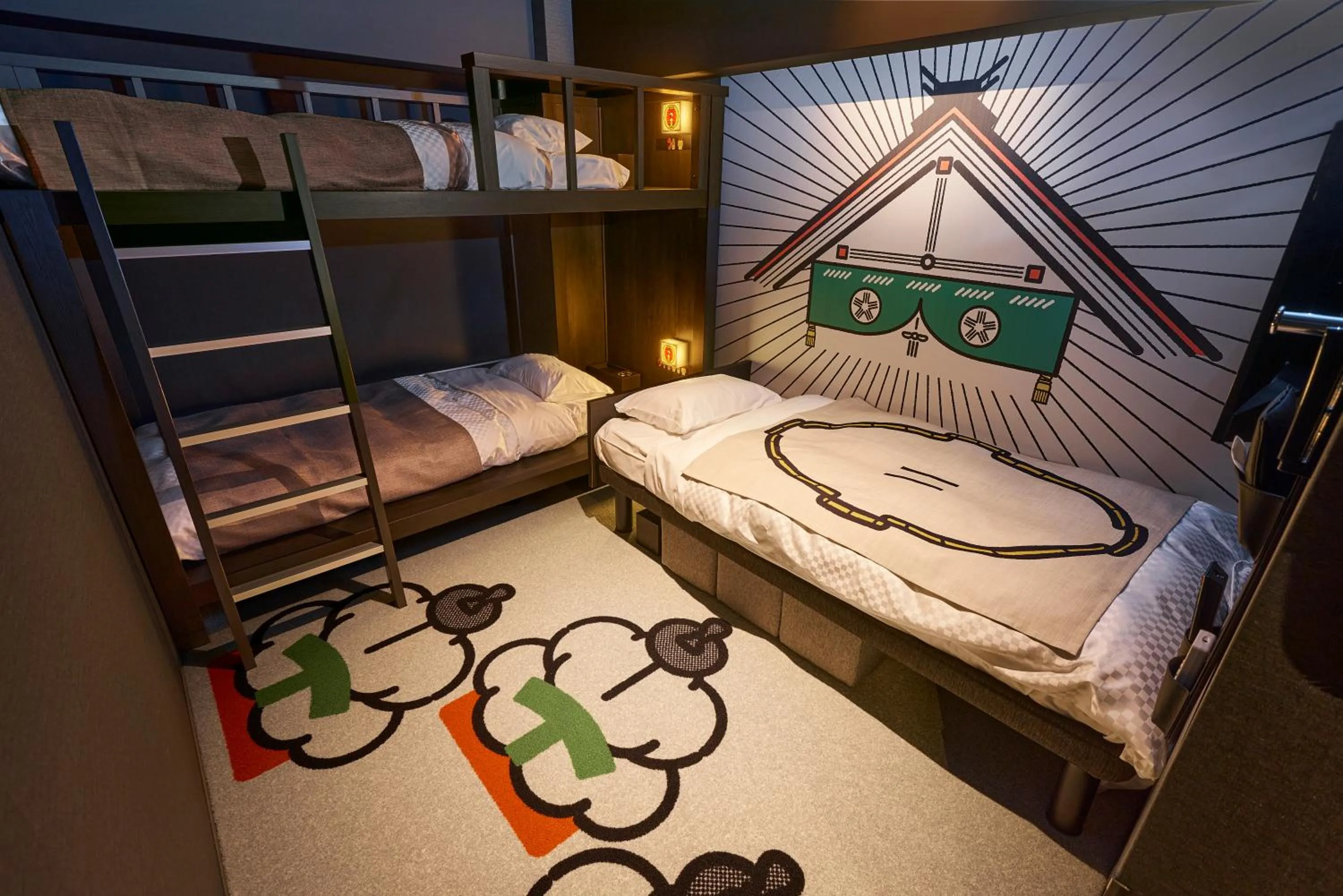 Triple Room with Bunk Bed and Sofa in HOTEL TAVINOS Kyoto