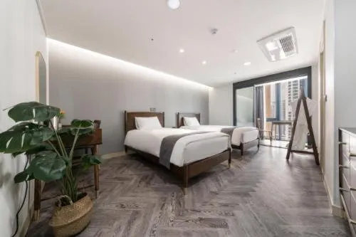 Standard Twin Room City View with Rooftop Swimming Pool Access For 2 in Haeundae Central Hotel