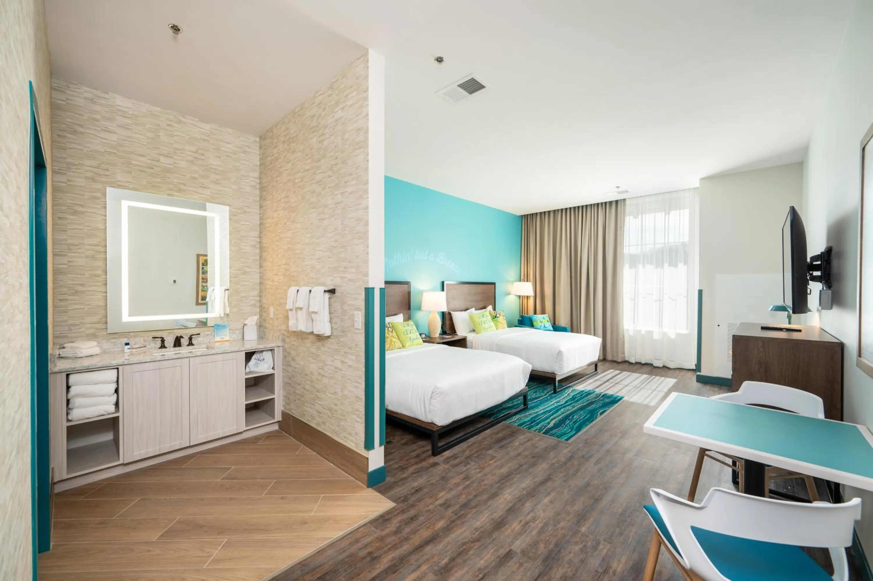 Deluxe Double Queen with Twin Beds in The Lodge at Camp Margaritaville