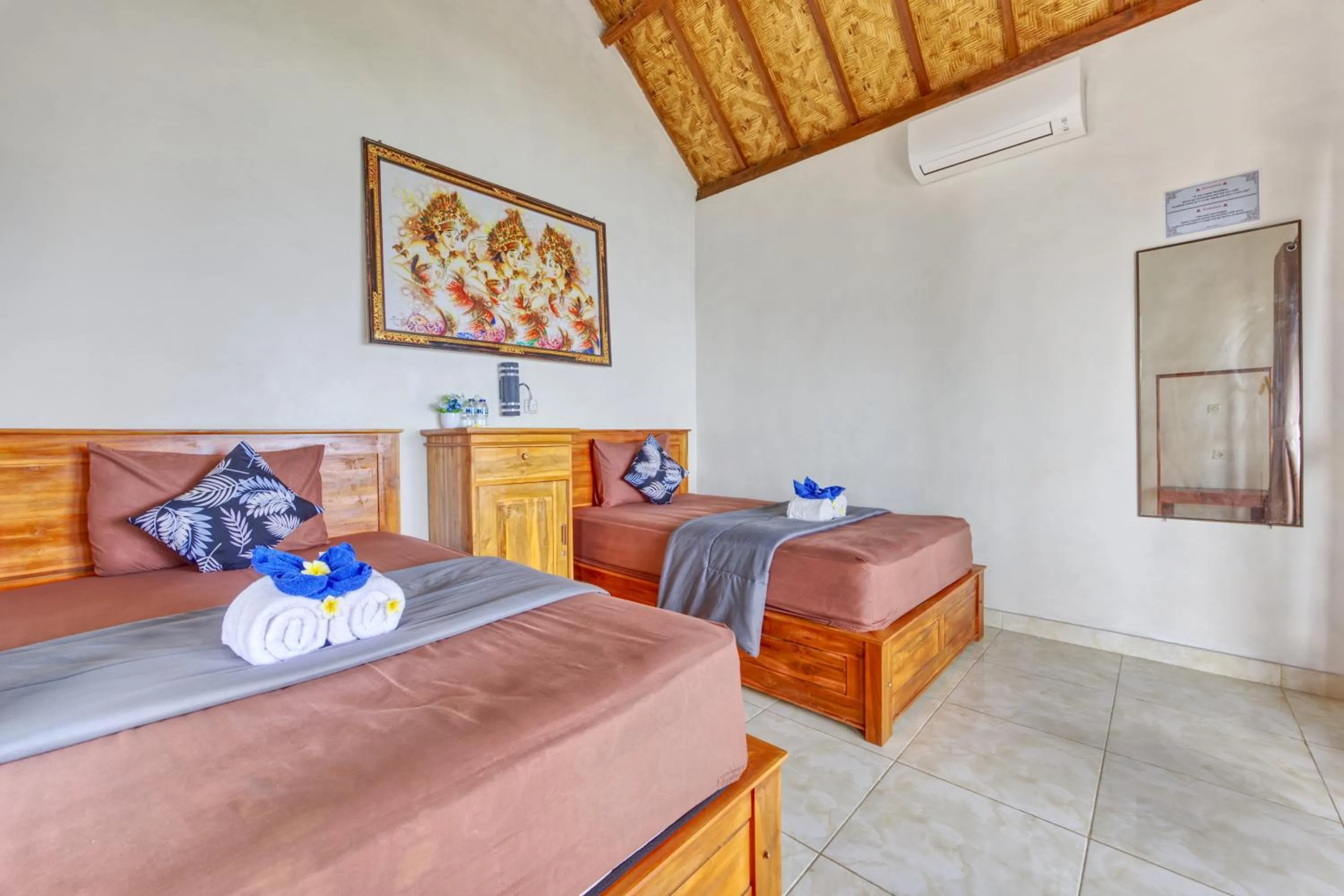 Twin Room with Sea View in Bagus Cottage