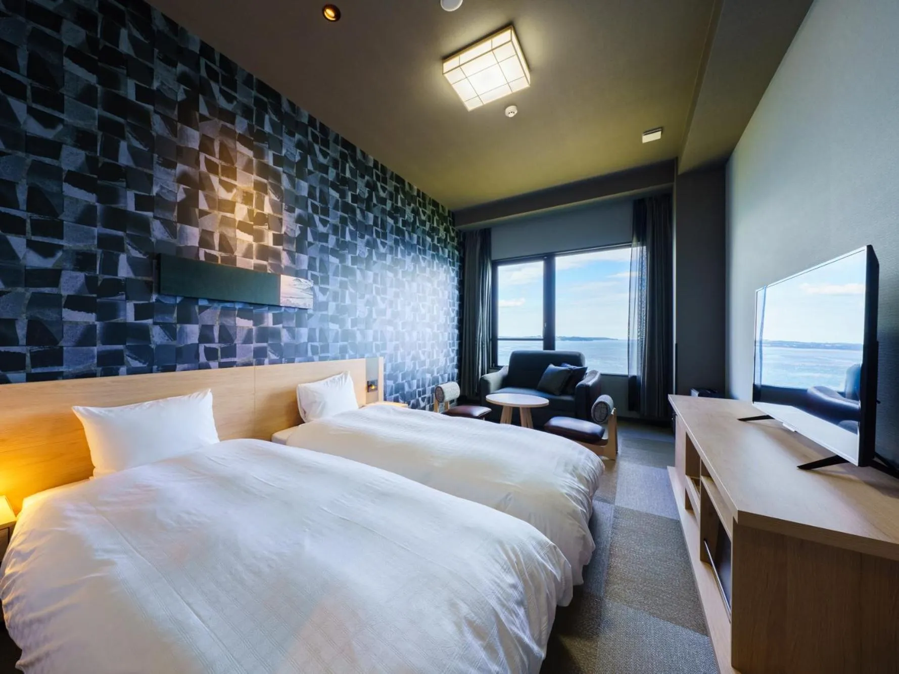 Standard Twin Room with Sea View - single occupancy - Non-Smoking in Grandvrio Hotel Beppuwan Wakura - ROUTE INN HOTELS -