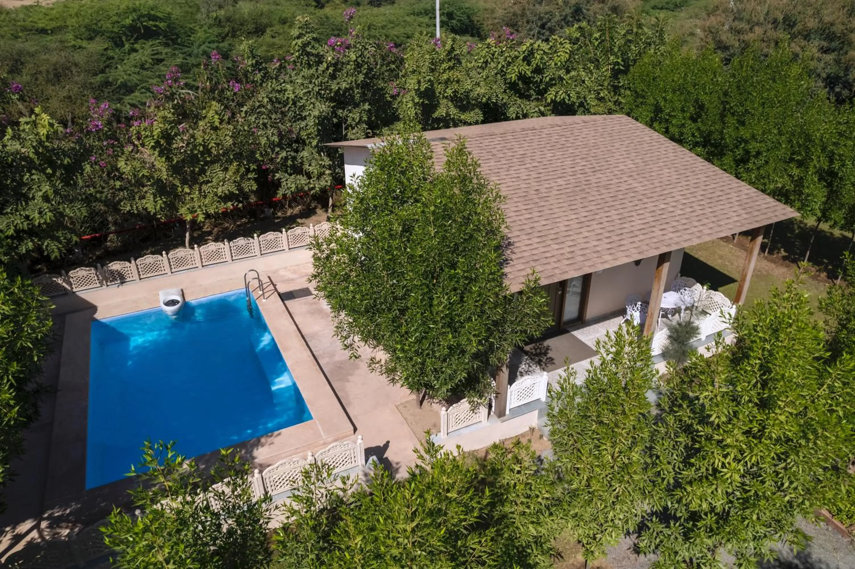 Chalet with Private Pool in WelcomHeritage Cheetahgarh Resort & Spa