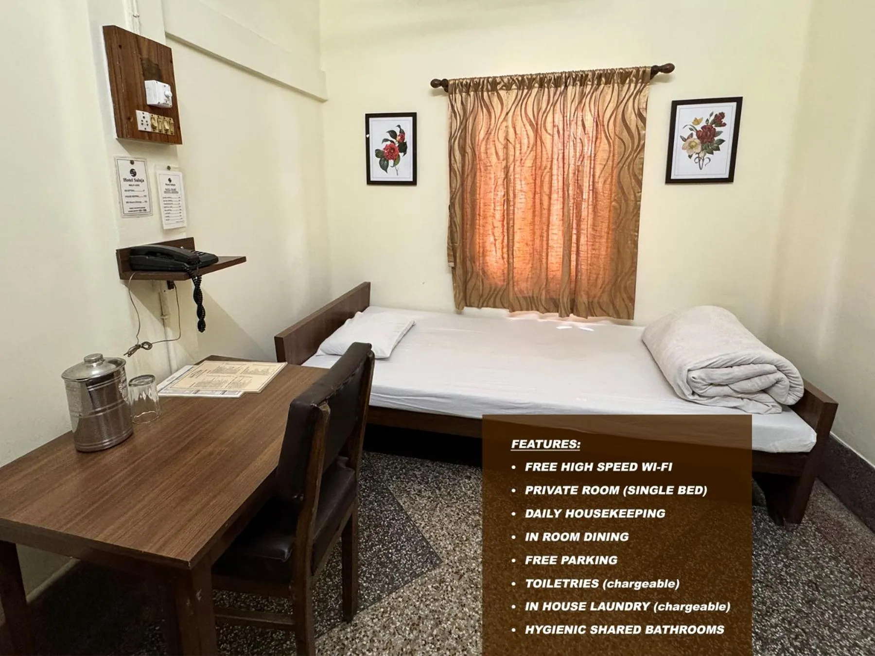 Single Room with Shared Bathroom - single occupancy in Hotel Saluja