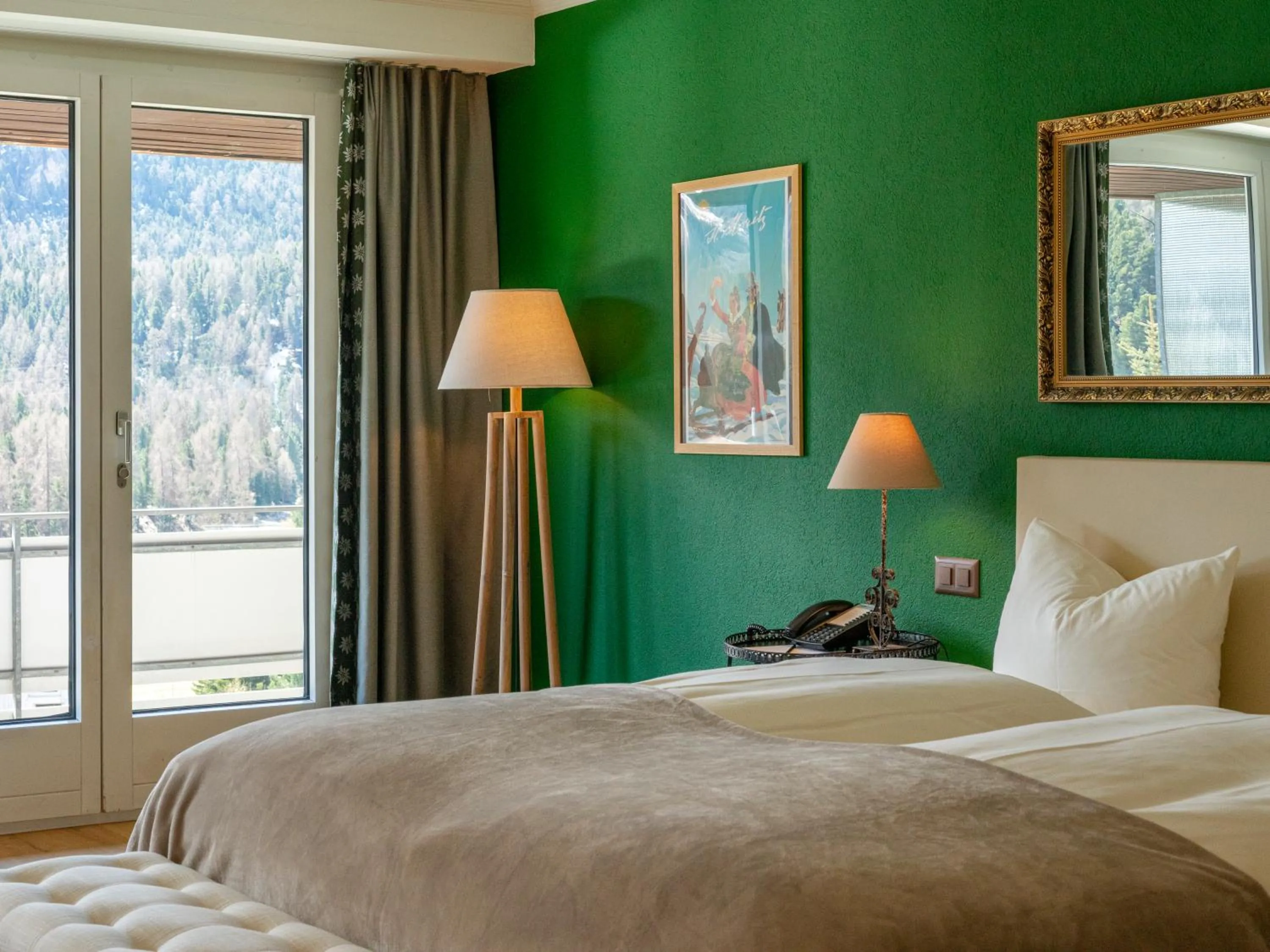 Deluxe Double with Balcony and Panorama View in Hotel Europa Suites St Moritz