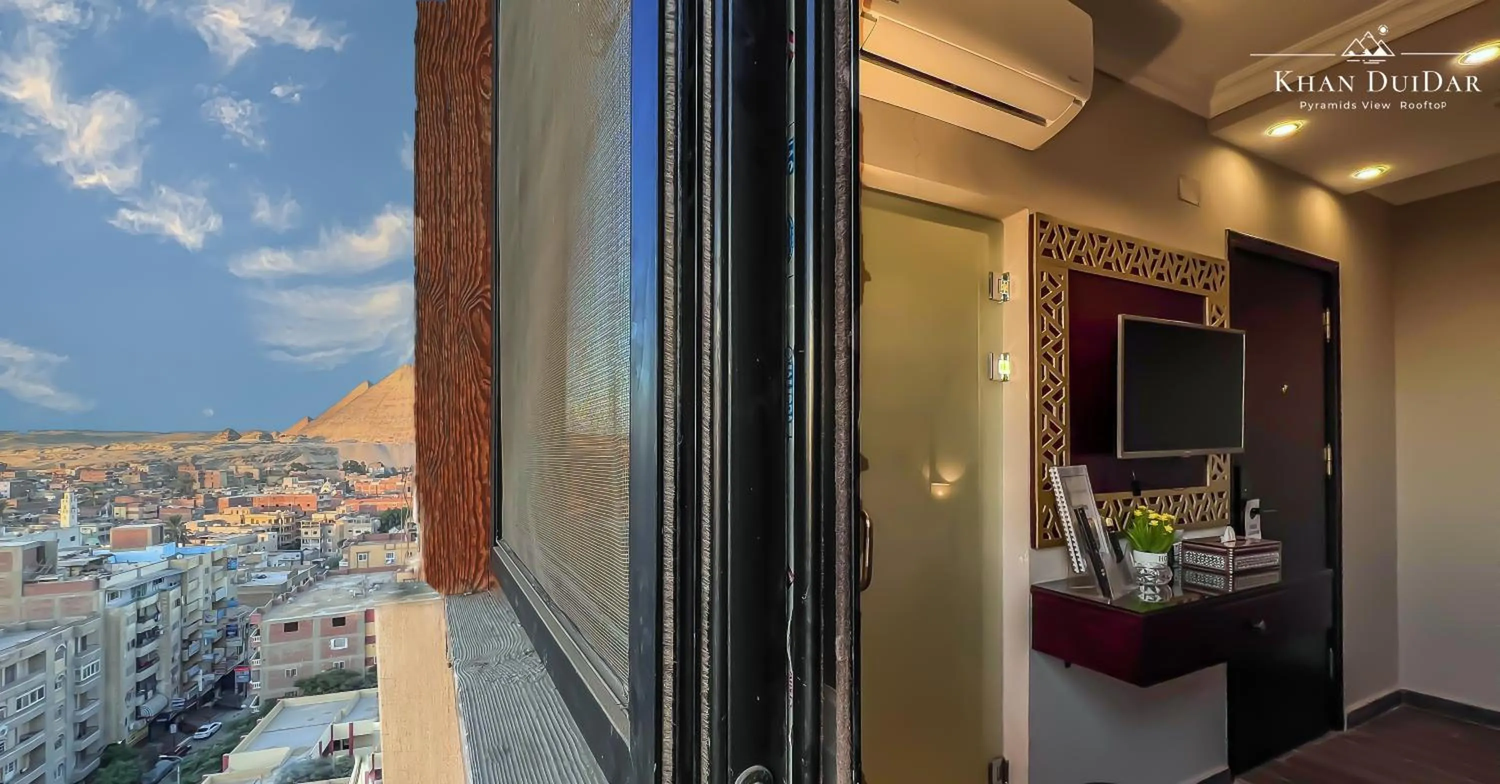 Superior Double or Twin Room with Side Pyramids View - single occupancy in Khan Duidar Inn - Pyramids View Rooftop