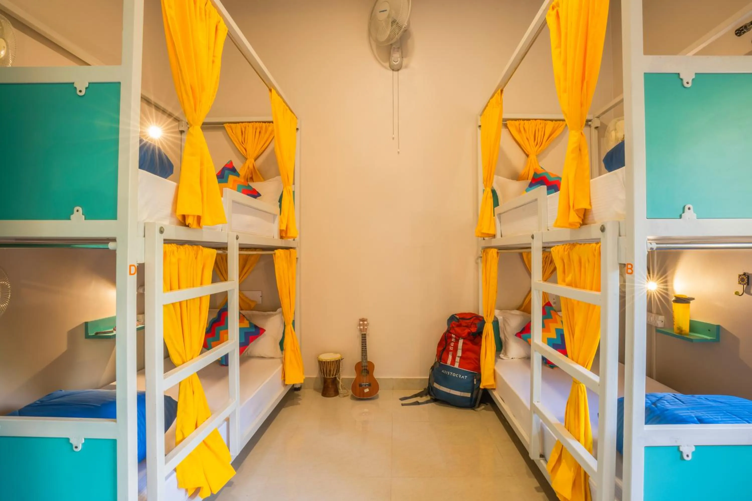 Bed in 6 Bed Mixed Only AC Dormitory Room with Ensuite Bathroom in goSTOPS Rishikesh, Lakshman Jhula