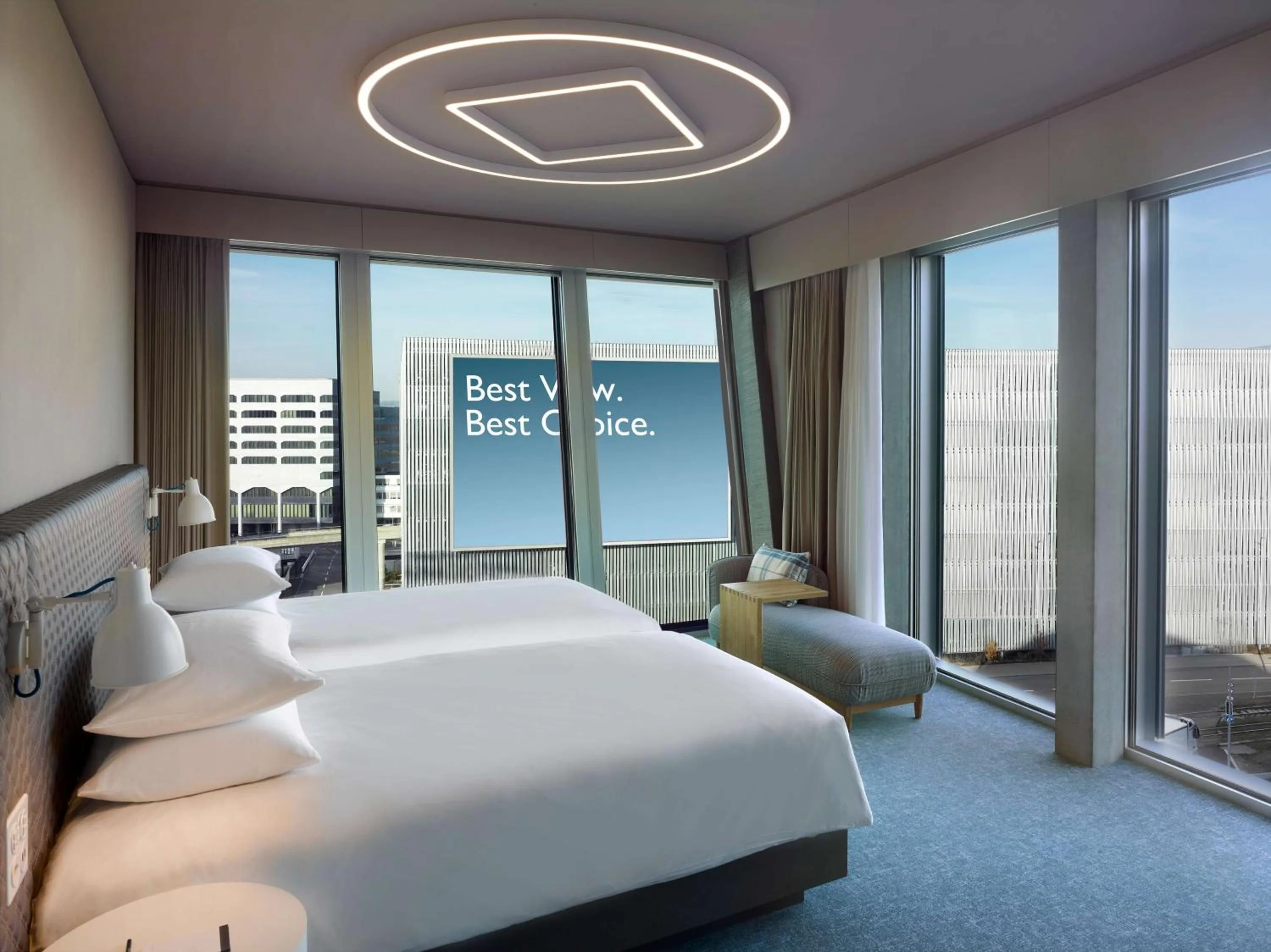 Twin Room with View in Hyatt Place Zurich Airport the Circle