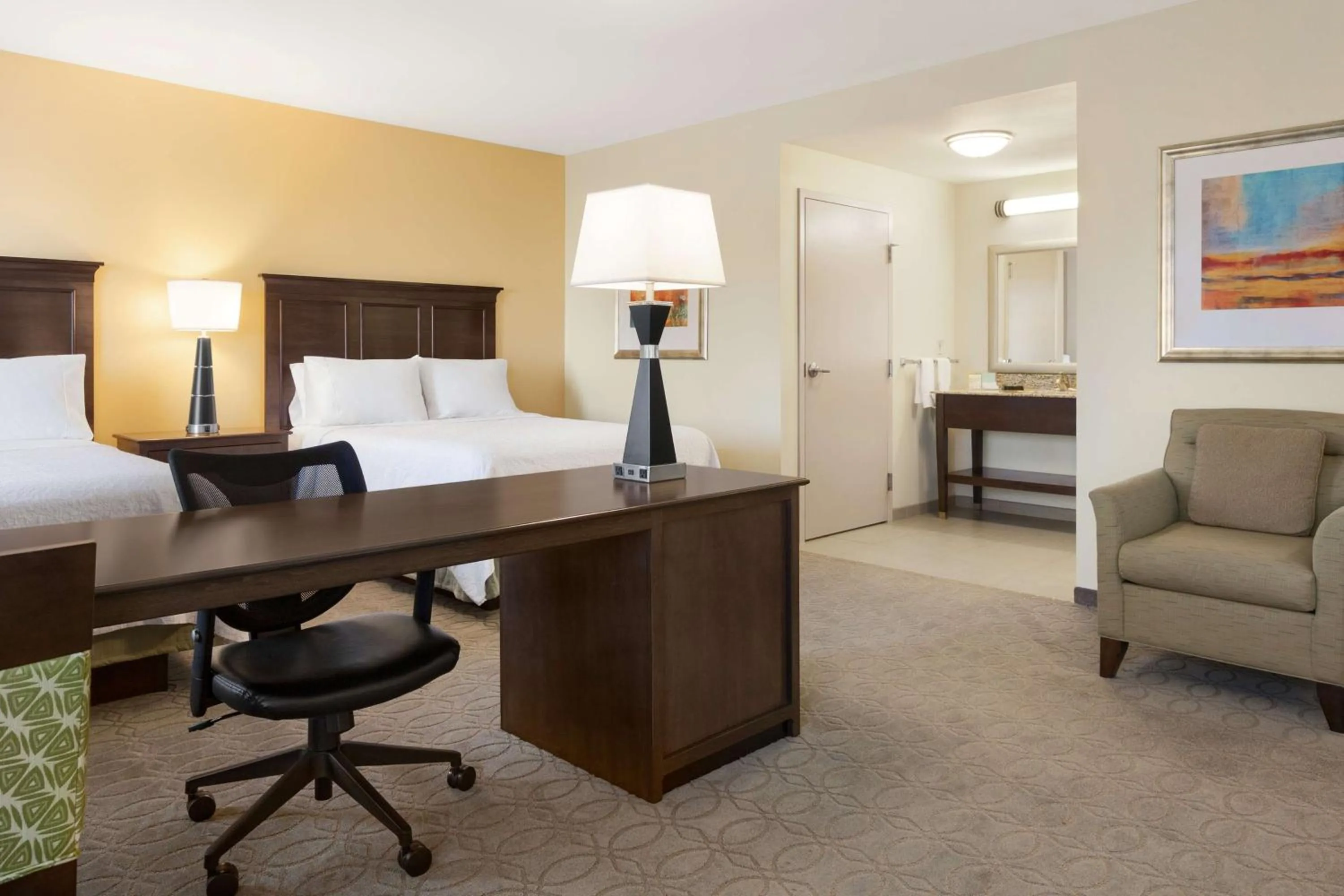 Queen Room with Two Queen Beds - single occupancy - Non-Smoking in Hampton Inn & Suites San Bernardino