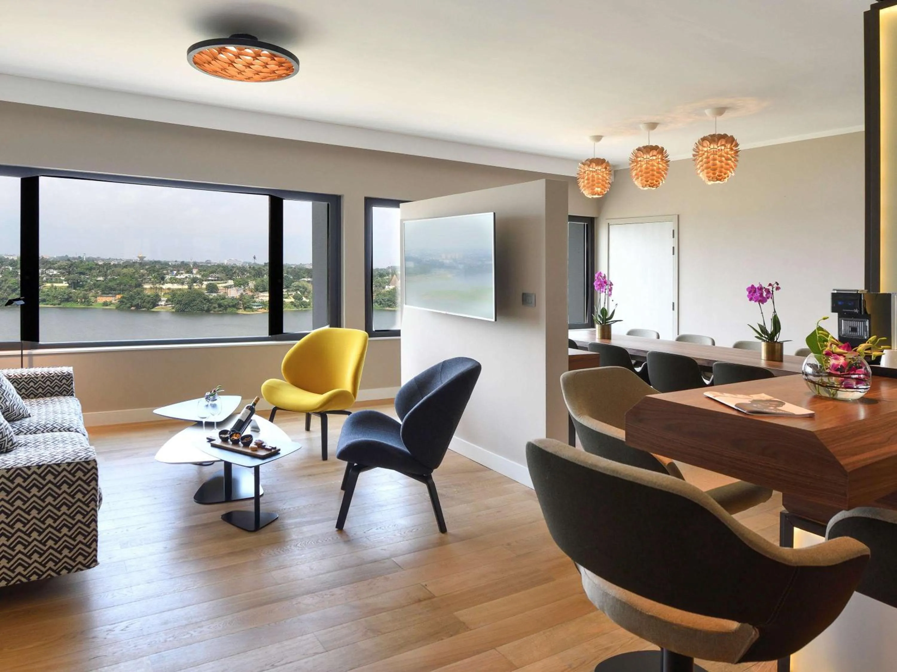 Presidential Suite with Two King Bed and Lagoon View in Pullman Abidjan