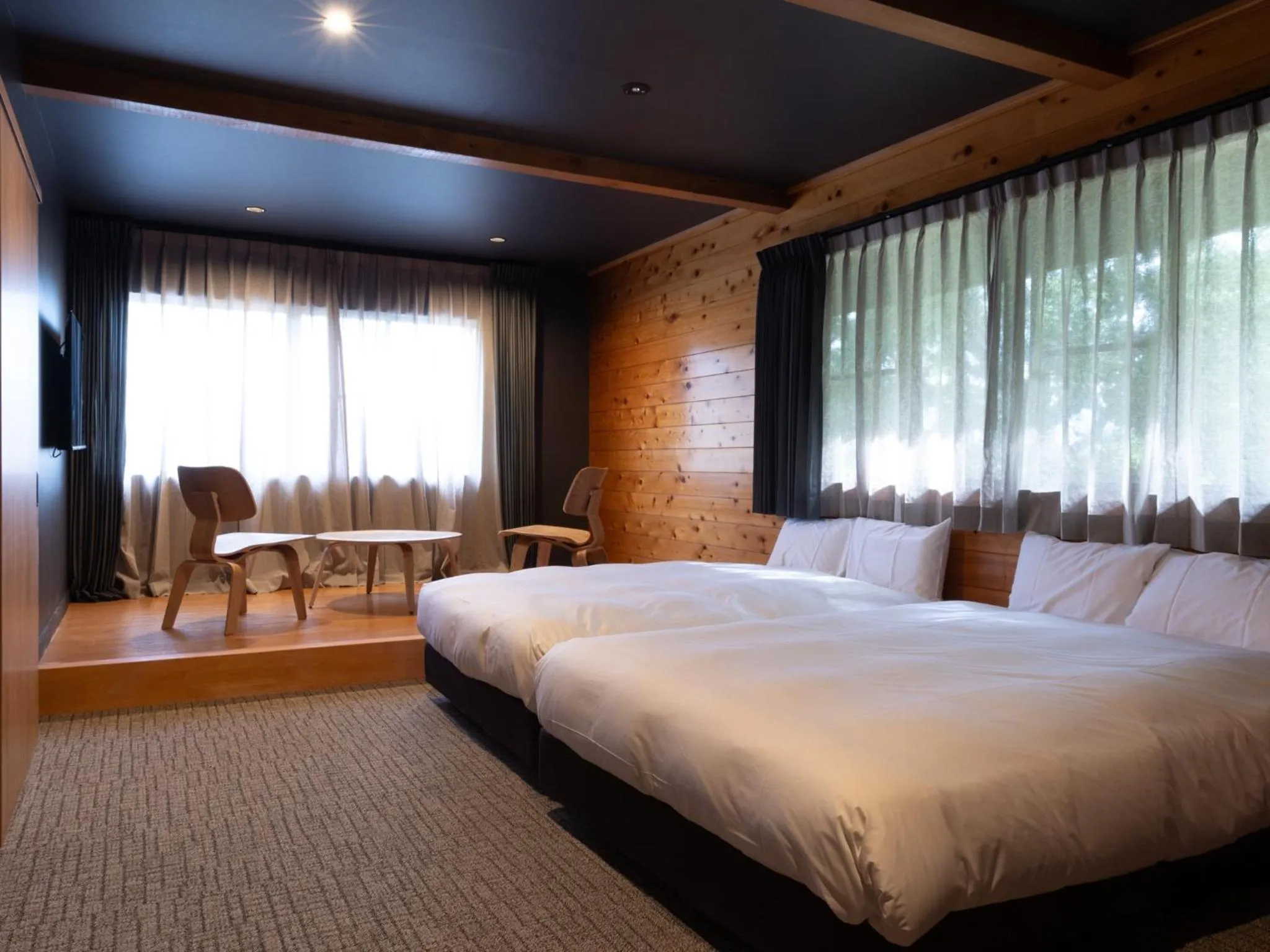 Modern Twin in Kawaguchiko Country Cottage Ban