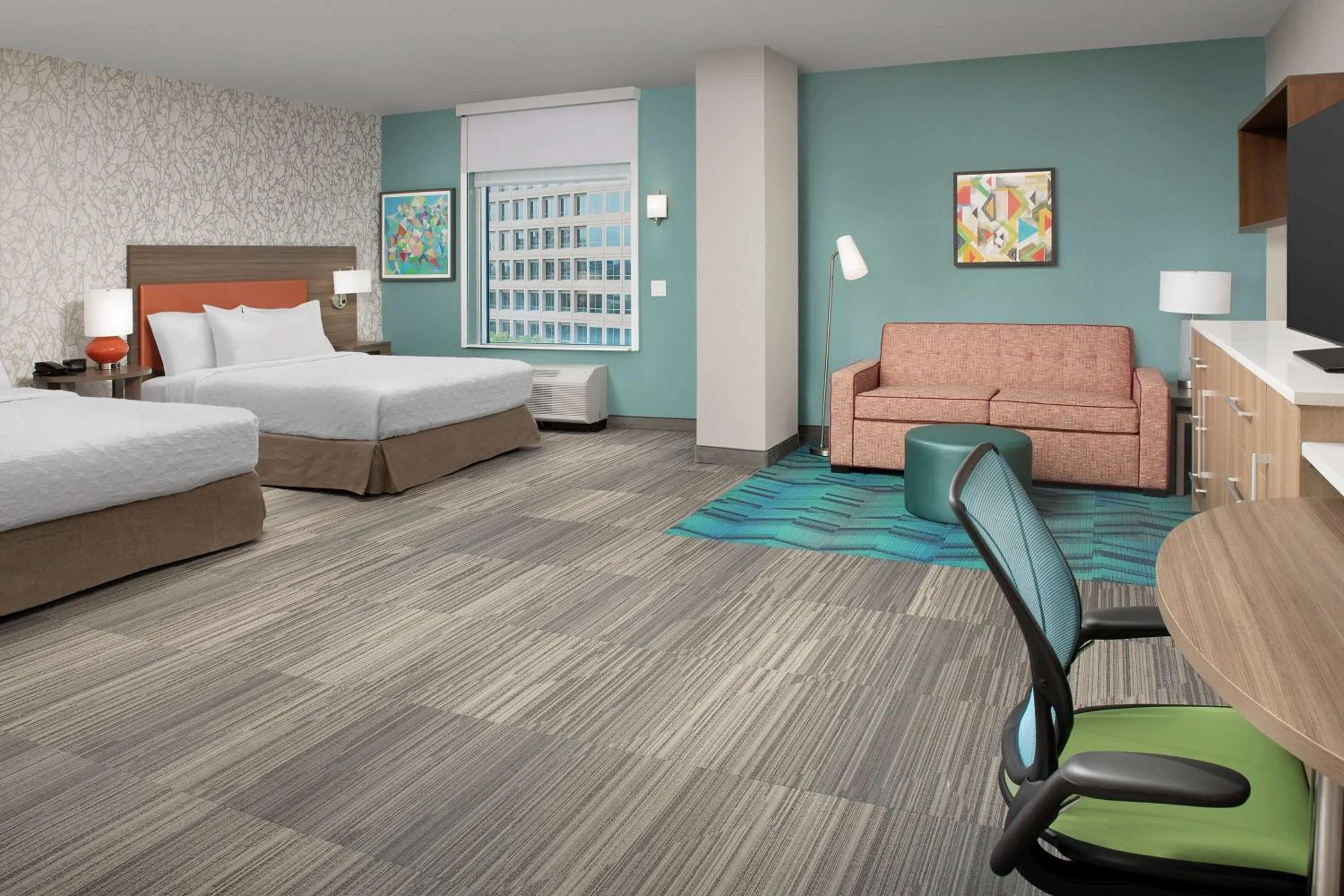 Queen Studio with Two Queen Beds - Mobility Access/Non-Smoking in Home2 Suites By Hilton Miami Airport South Blue Lagoon
