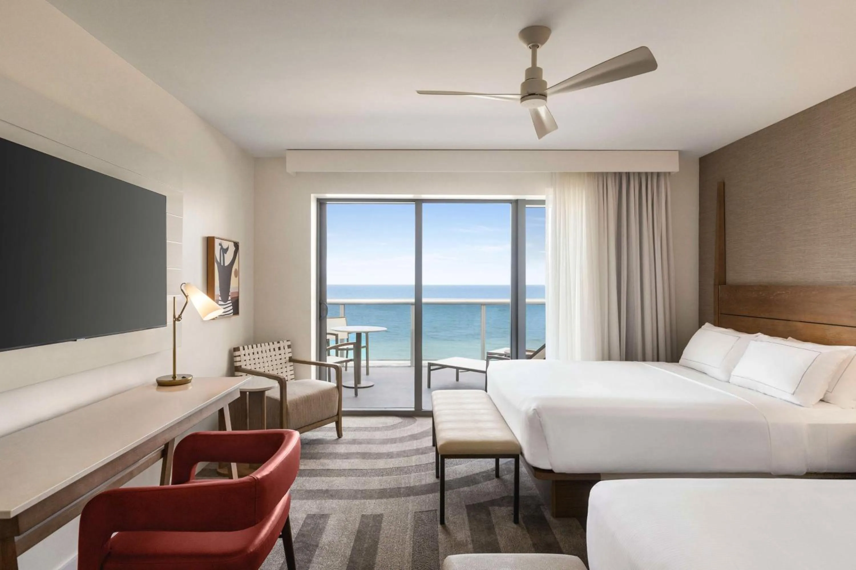 2 Queens Beds Premium Oceanfront Balcony in Hilton Cabana Miami Beach Resort