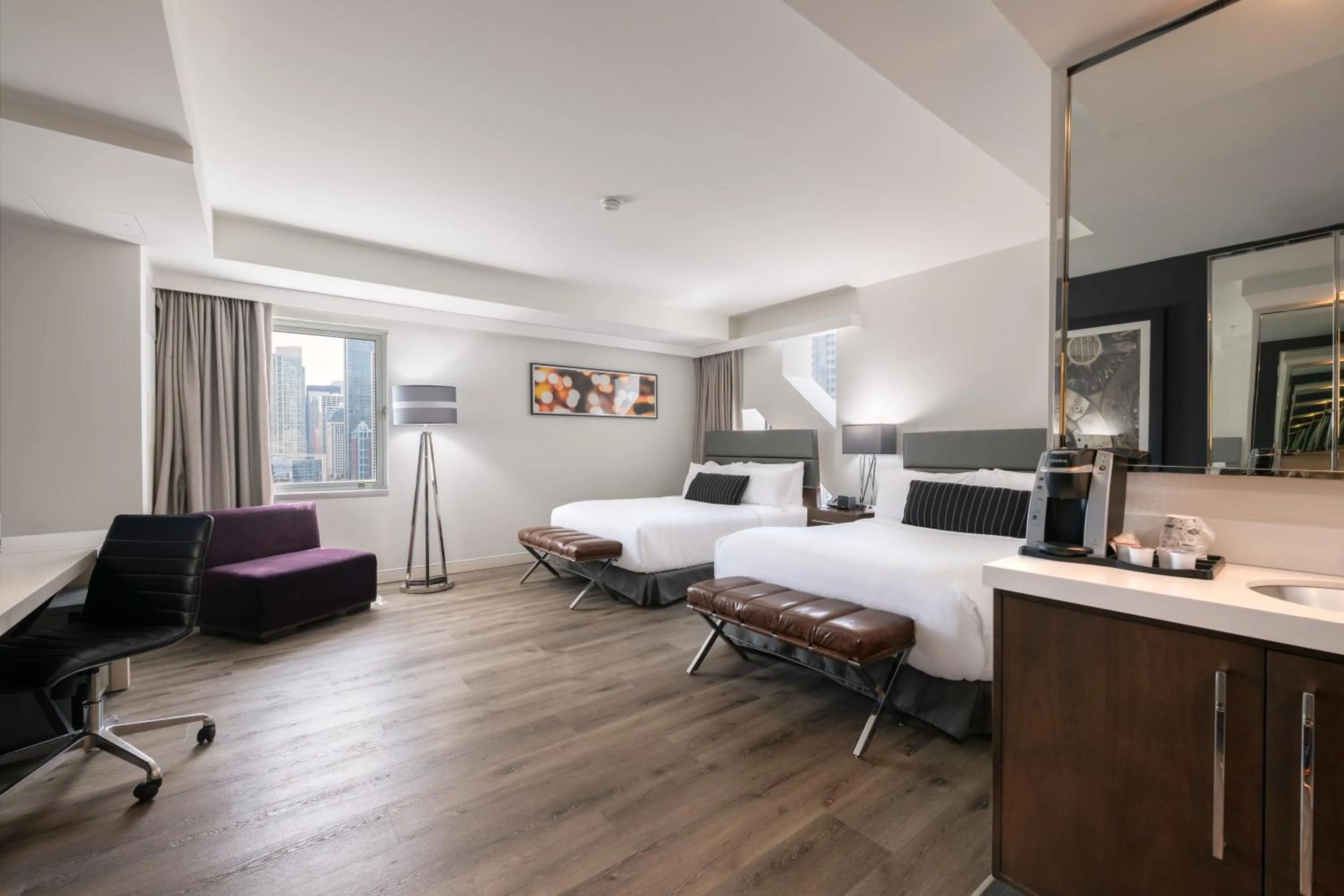 Queen Room with Two Queen Beds in Godfrey Hotel Chicago