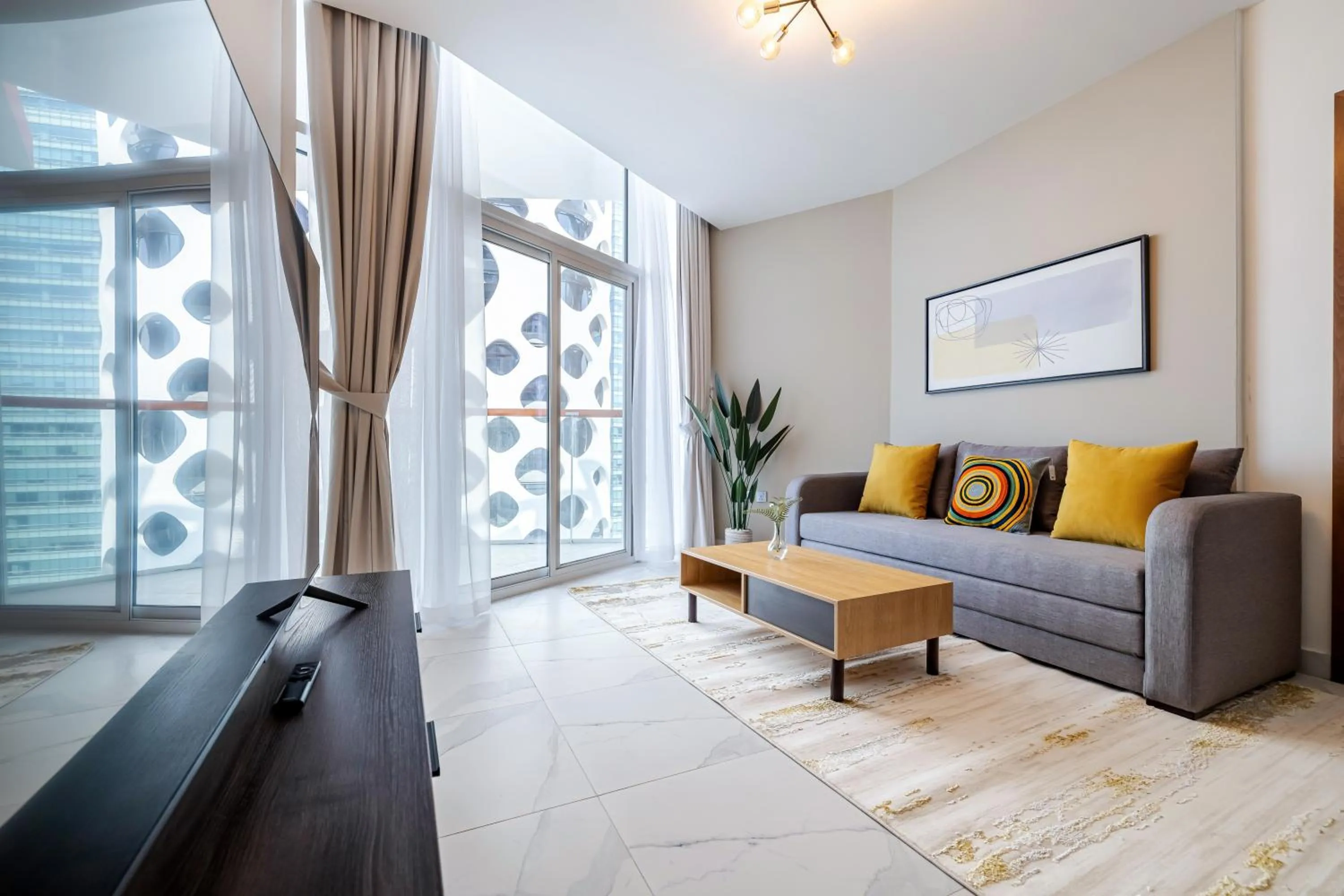 One Bedroom family apartment with Burj Khalifa View in Unlock Waters Edge