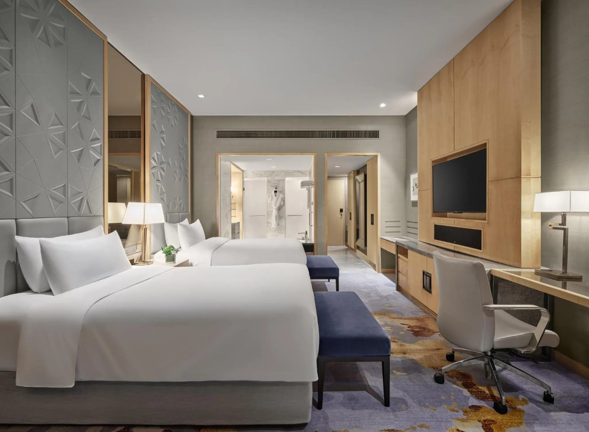 Classic Double Room with Two Double Beds and Garden View in The Azure Ningbo, Vignette Collection