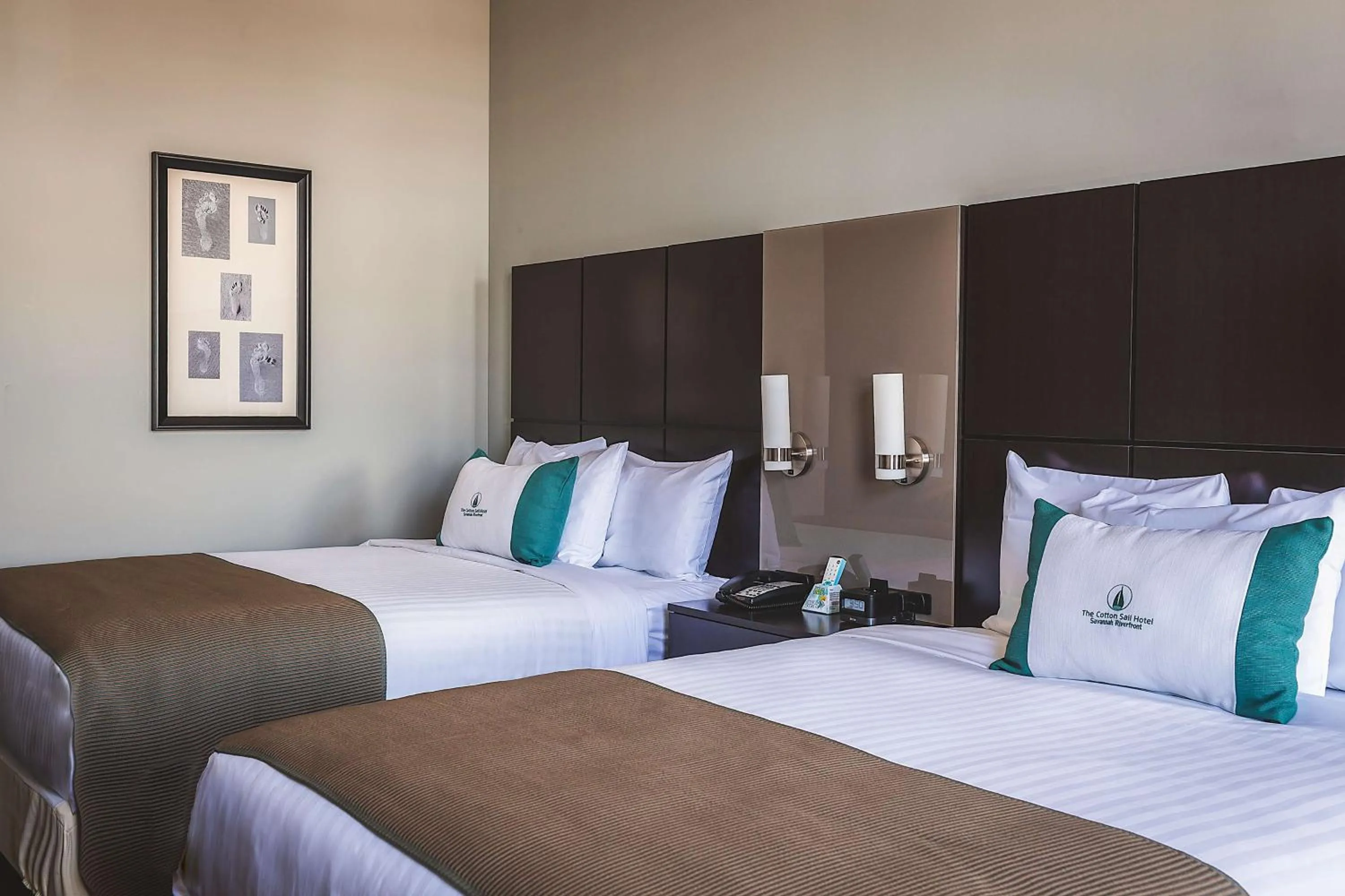 Queen Room with Two Queen Beds and River View in The Cotton Sail Hotel Savannah - Tapestry Collection by Hilton