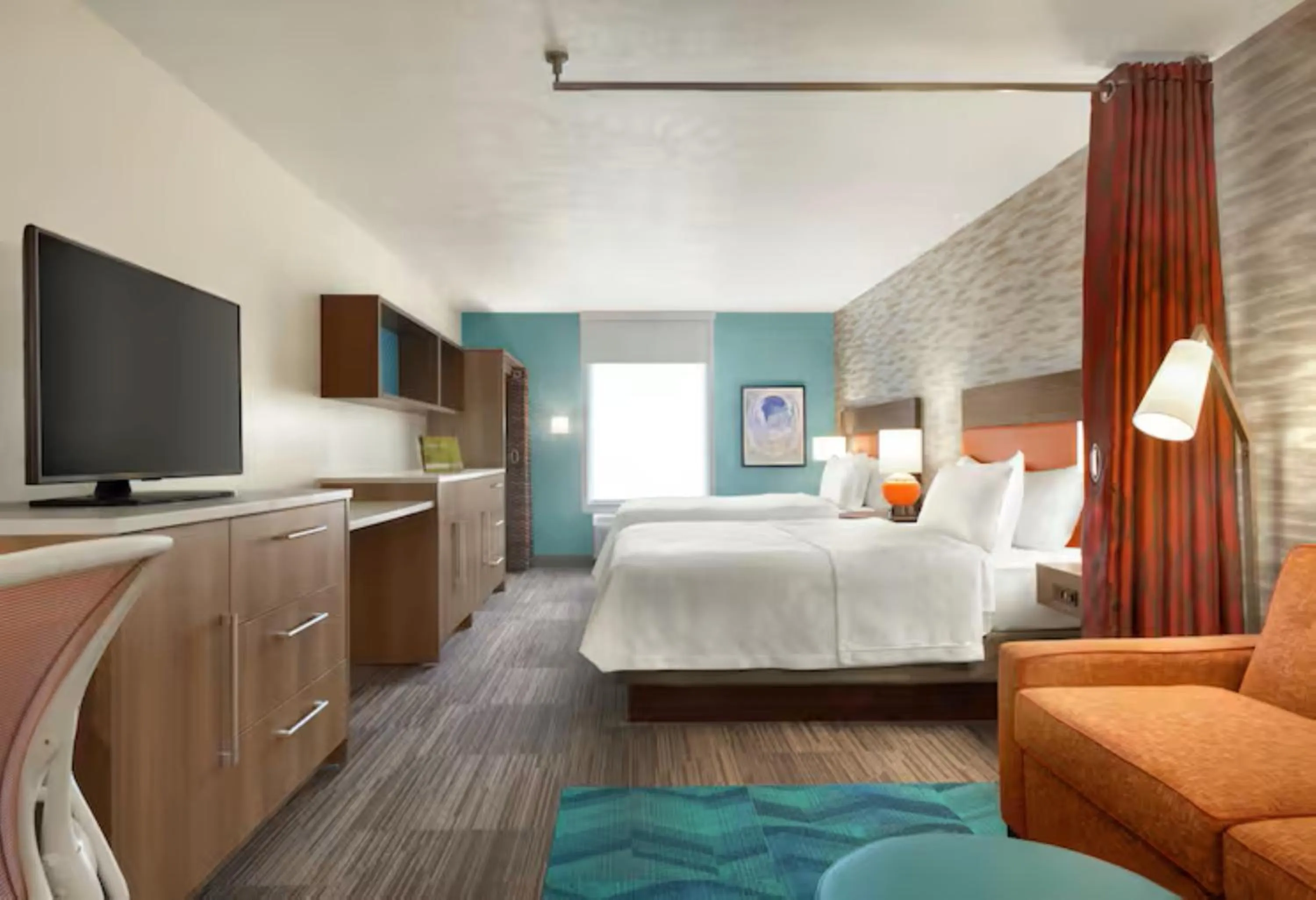 Queen Room with Two Queen Beds and Bath Tub - Disability Access in Home2 Suites By Hilton Hayward