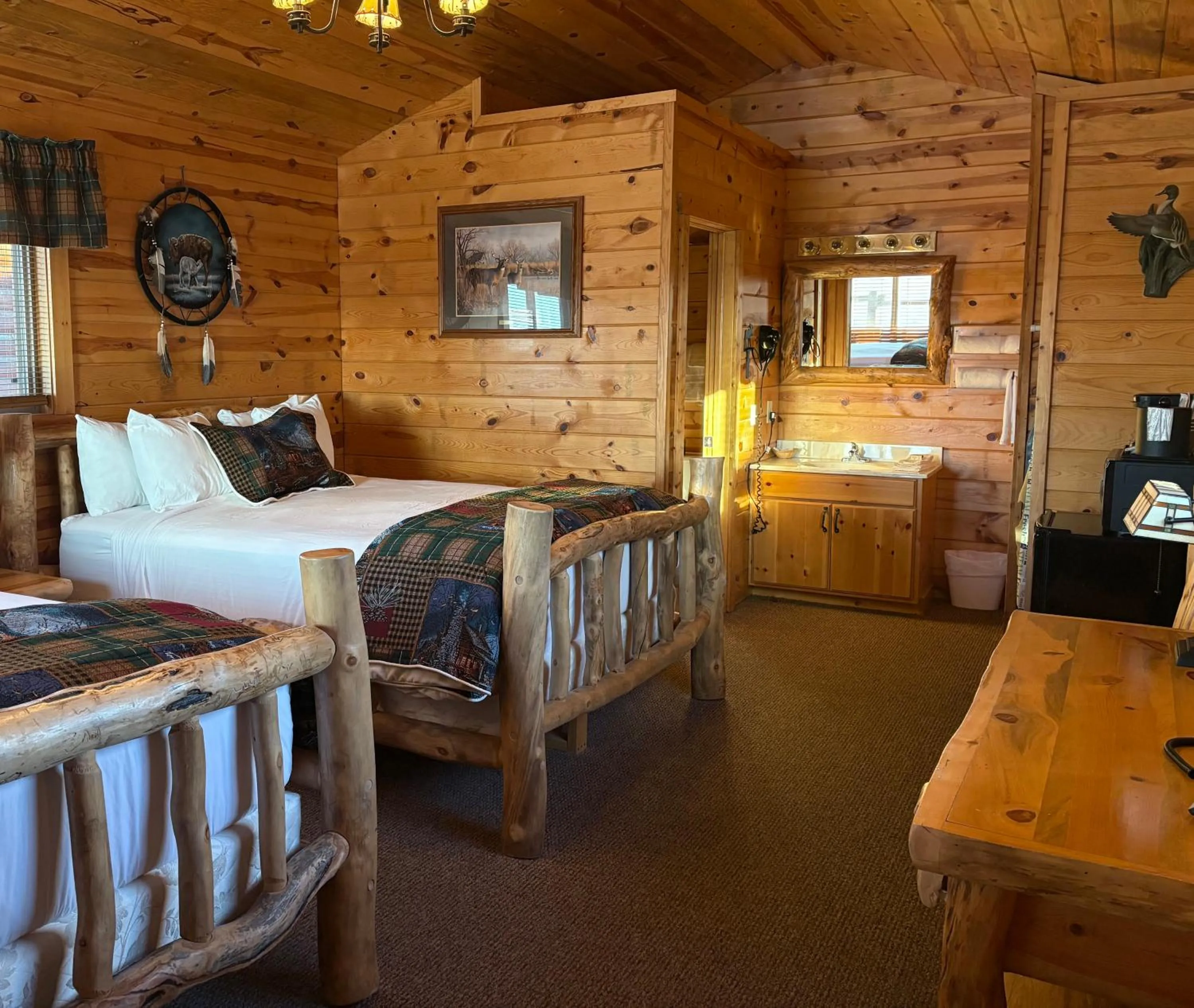 Double Room with Patio in Badlands Frontier Cabins