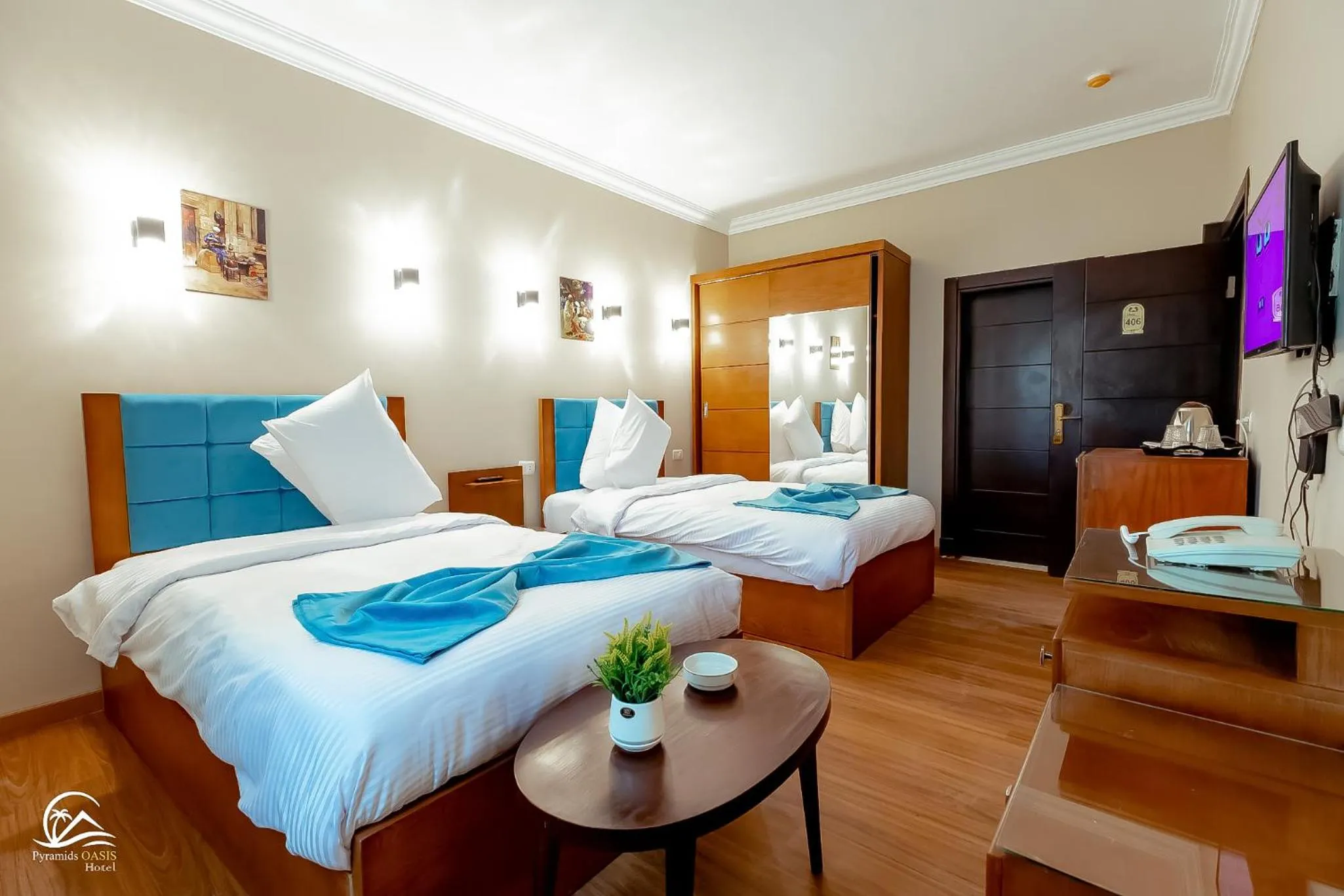 Superior Double Room with Two Double Beds - single occupancy in Pyramids Oasis Hotel