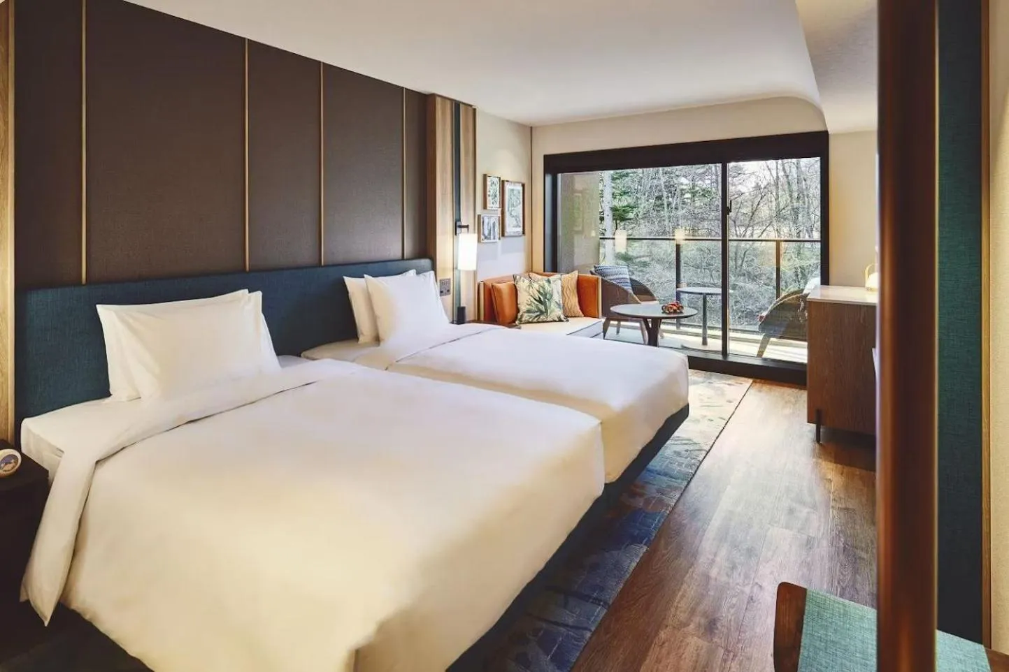 Standard Twin Room with River View in Hotel Indigo Karuizawa