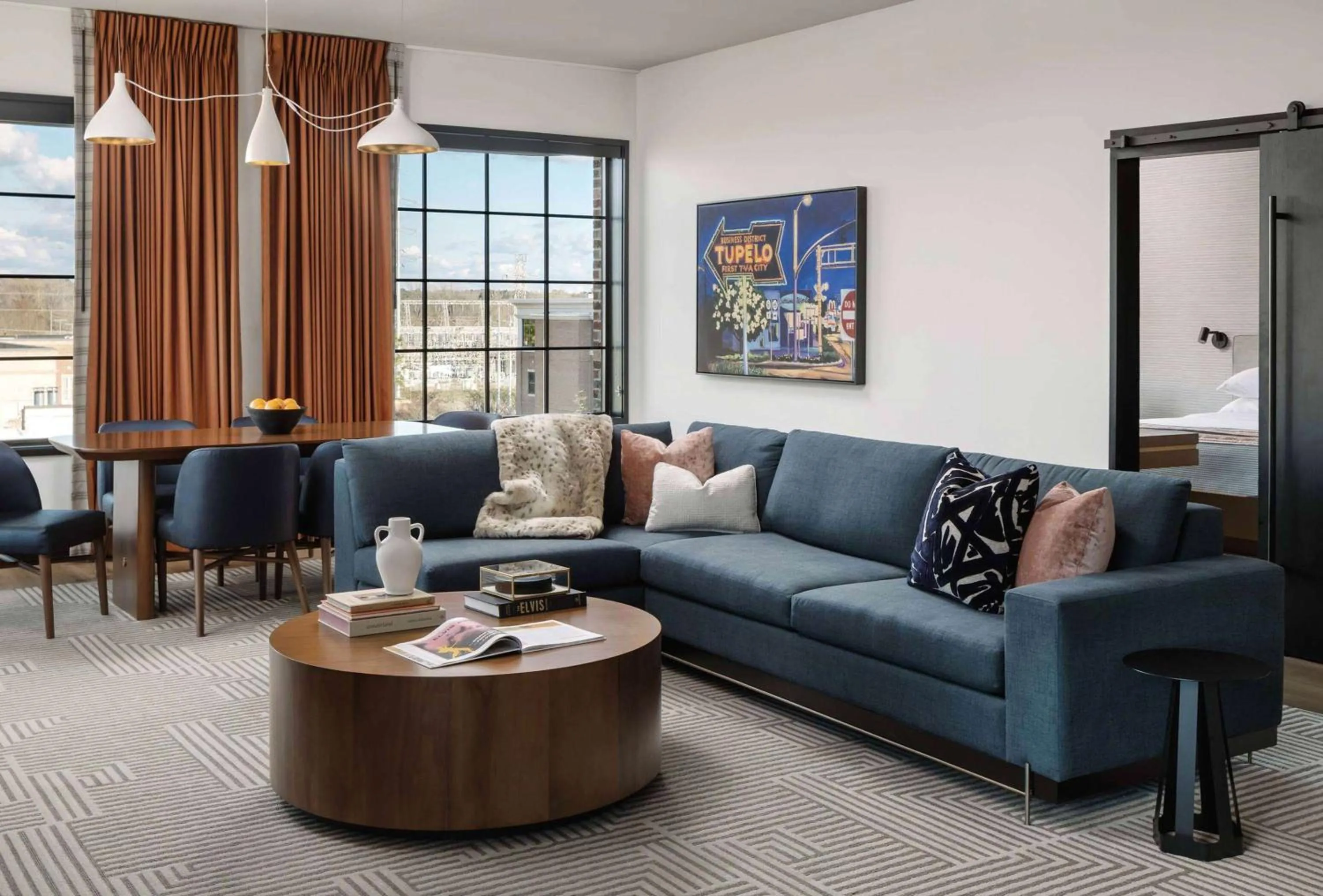 1 King Bed, One-Bedroom, Suite, City View, Non-Smoking in Hotel Tupelo, a Wyndham Hotel